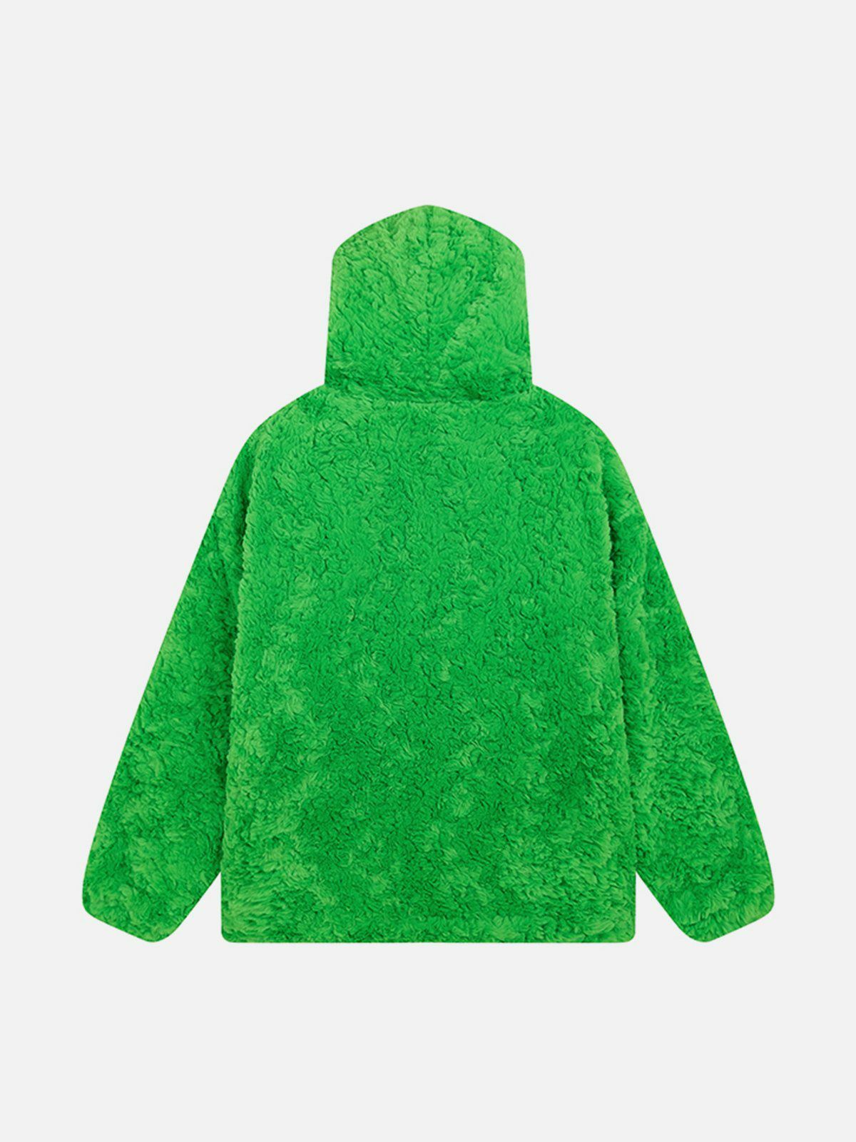 Cozy Star Patch Sherpa Hoodie - Y2K Fashion Essential for Aesthetic Outfits