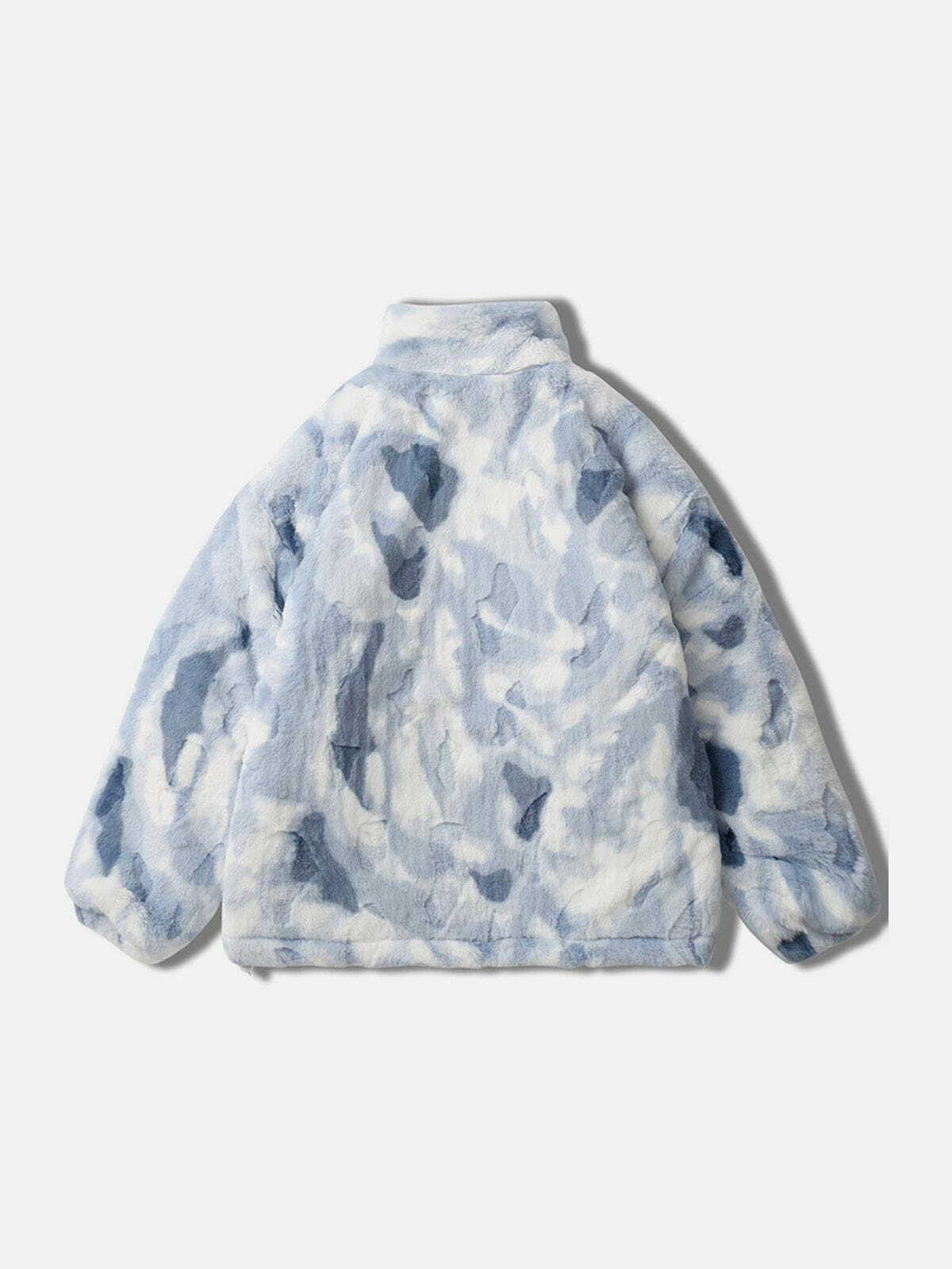 Cozy Tie-Dye Heart Sherpa Hoodie - Y2K Fashion Essential for Aesthetic Outfits