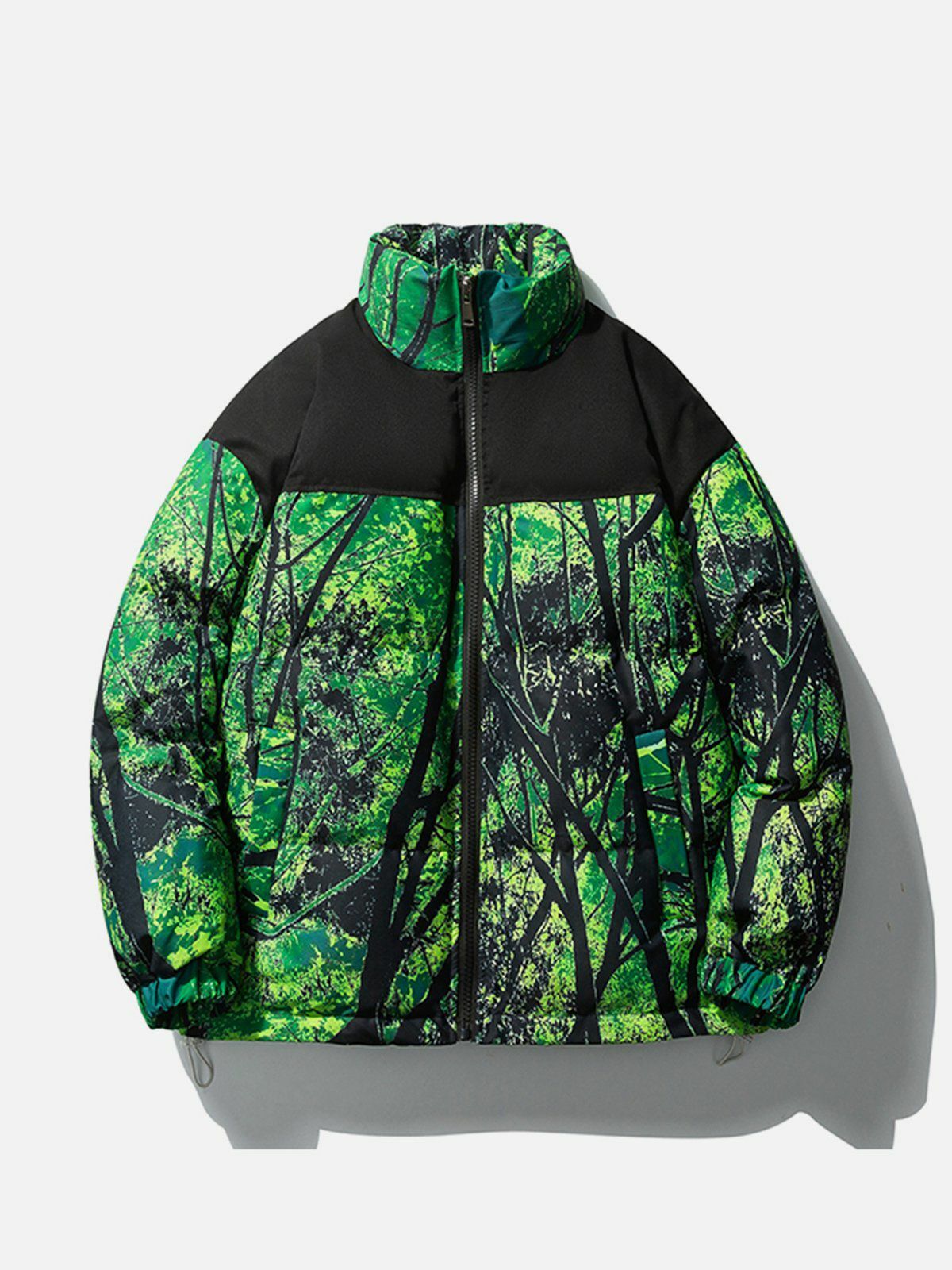 Cozy Tree Pattern Winter Coat - Y2K Aesthetic Outerwear for Cute & Comfy Style