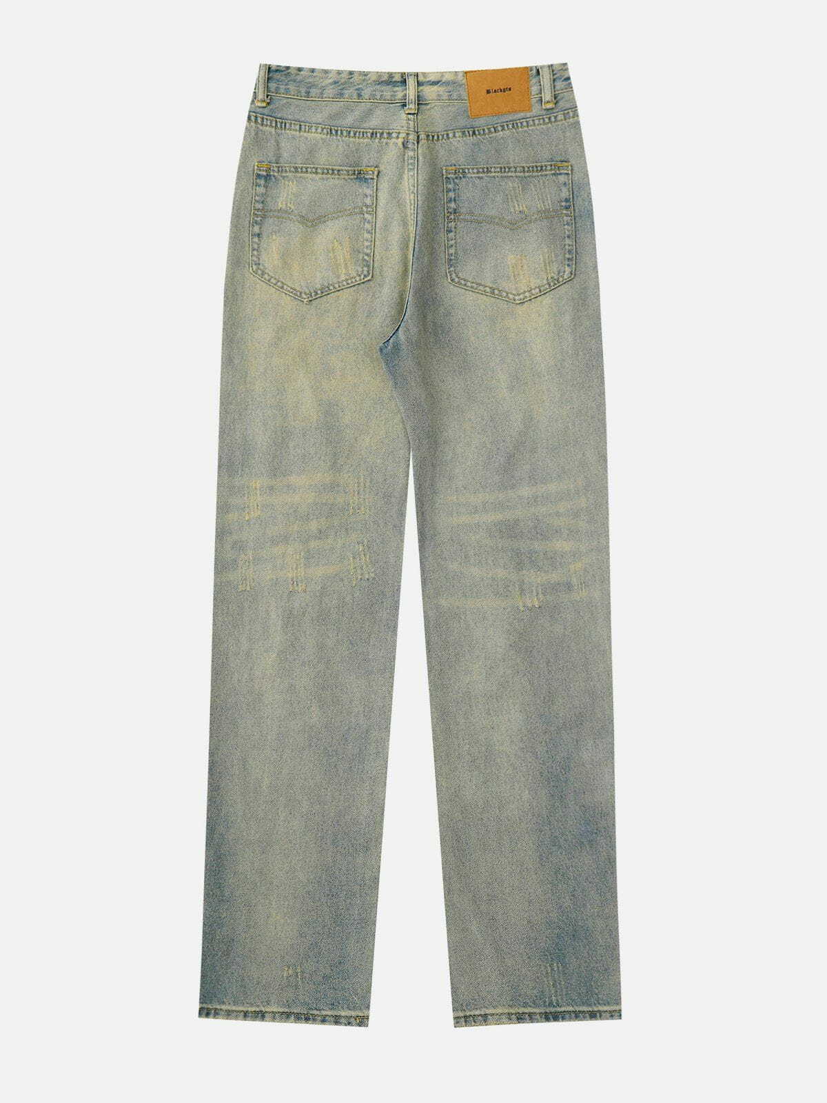 Distressed Washed Jeans for Y2K Fashion Lovers - Embrace Grunge Aesthetic & Coquette Style