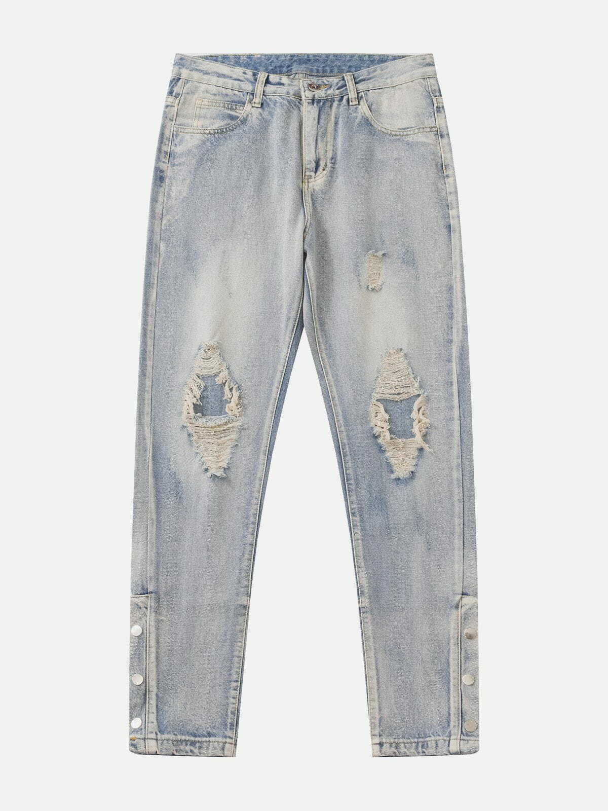 Distressed Washed Jeans for Y2K Fashion Lovers - Grunge Aesthetic & Coquette Style