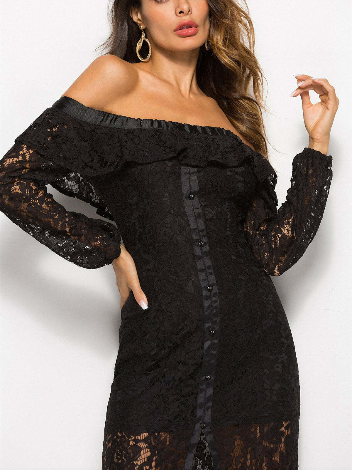 Dream Girl Off-The-Shoulder Lace Dress - Y2K Aesthetic, Coquette Style, Cute & Comfy