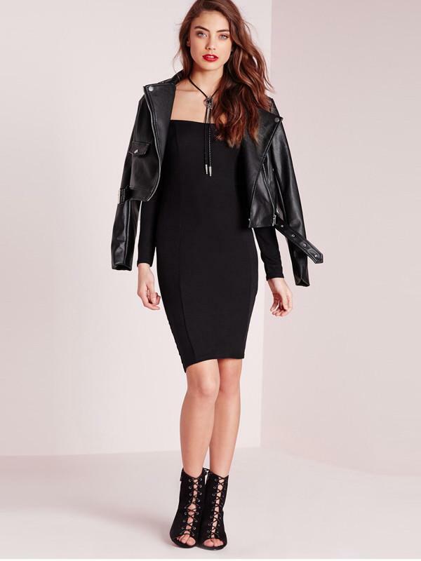 Elegant Black Off Shoulder Bodycon Dress - Y2K Fashion, Grunge Aesthetic, Cute & Comfy Style