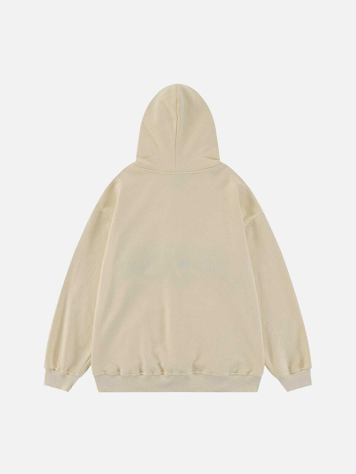 Flame Flocking Letters Hoodie - Y2K Aesthetic, Cute Tops, Comfy Streetwear Style