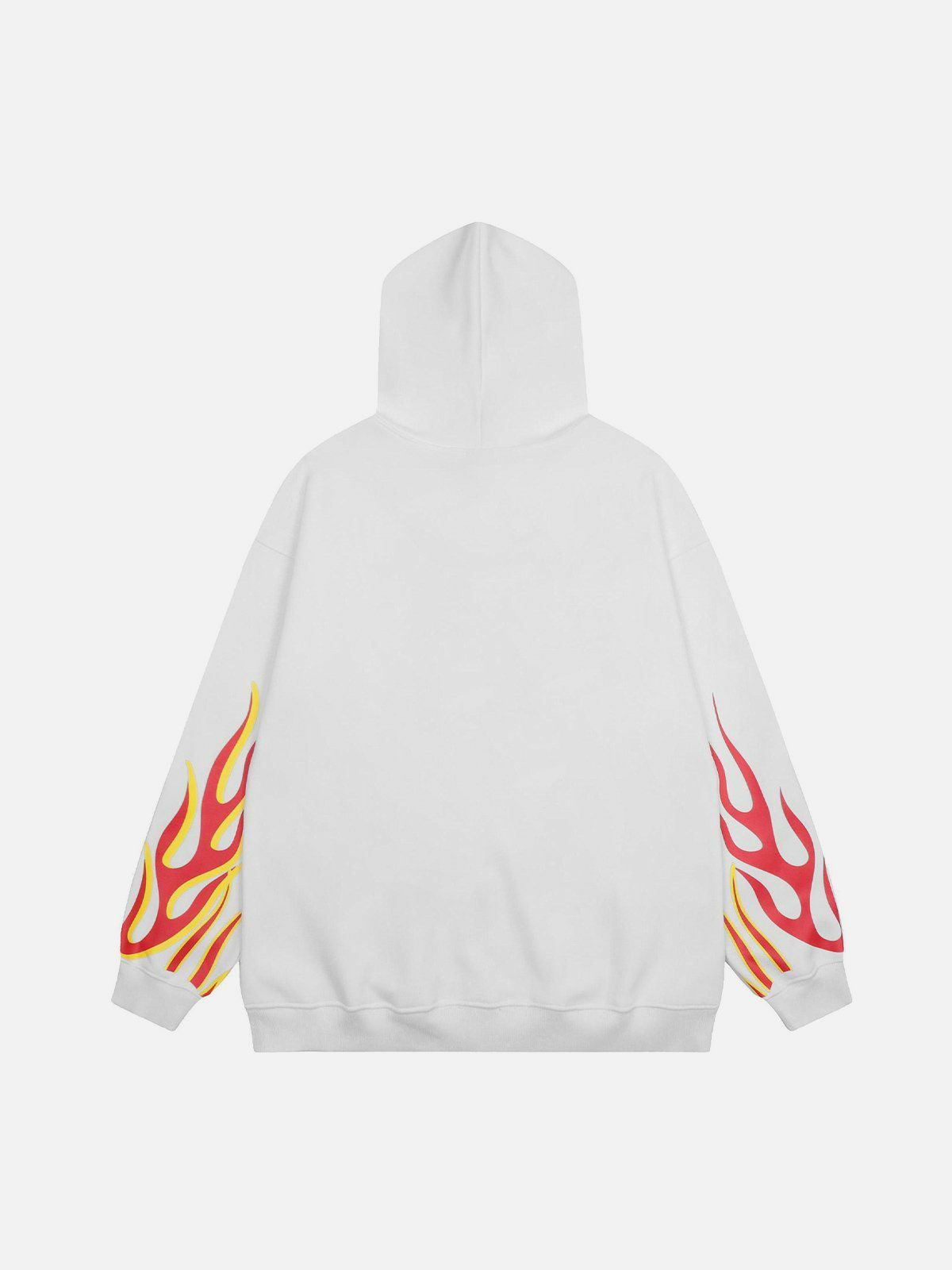 Flame Letter Print Y2K Hoodie - Cute Grunge Aesthetic Top for Comfy Street Style