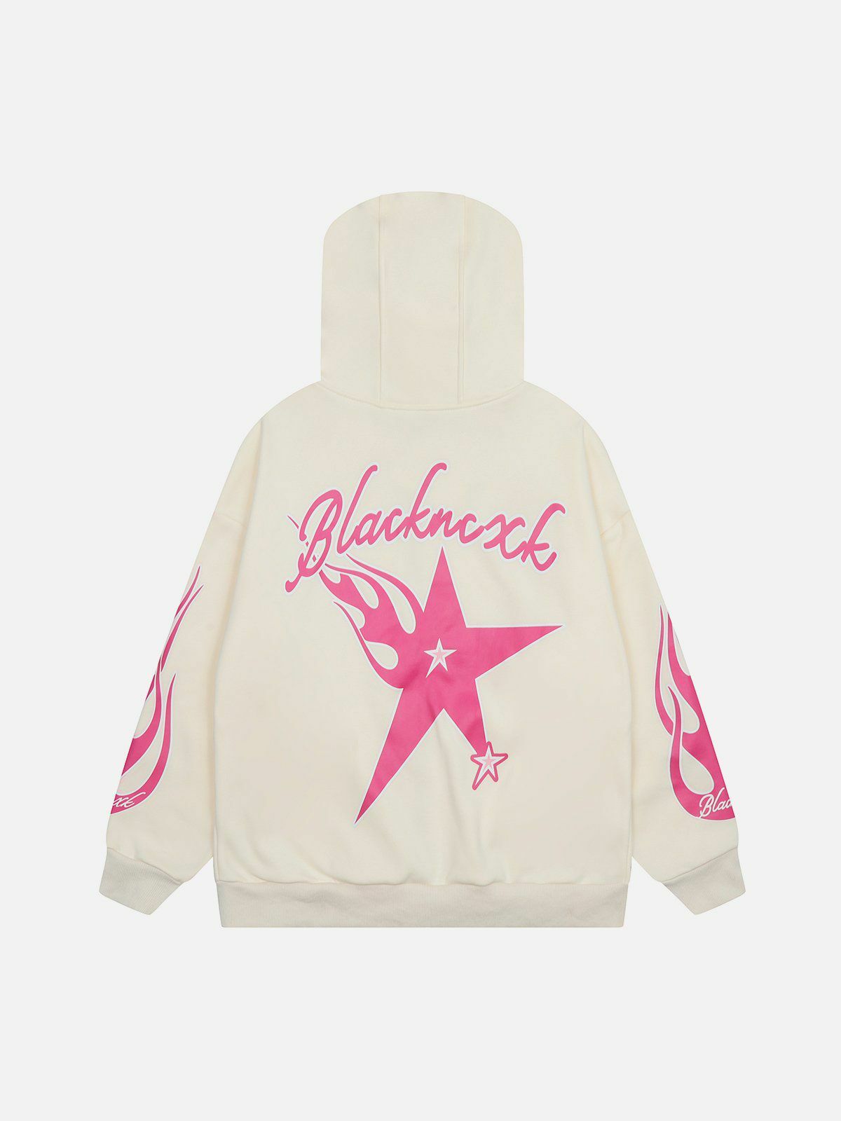 Flame Print Y2K Hoodie - Cute Comfy Top for Grunge Aesthetic & Coquette Style Outfits