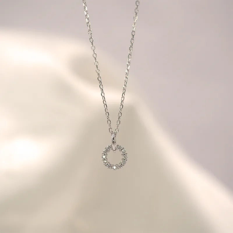 Flash Diamond Double Circle Necklace - Y2K Aesthetic Jewelry for Coquette & Grunge Styles