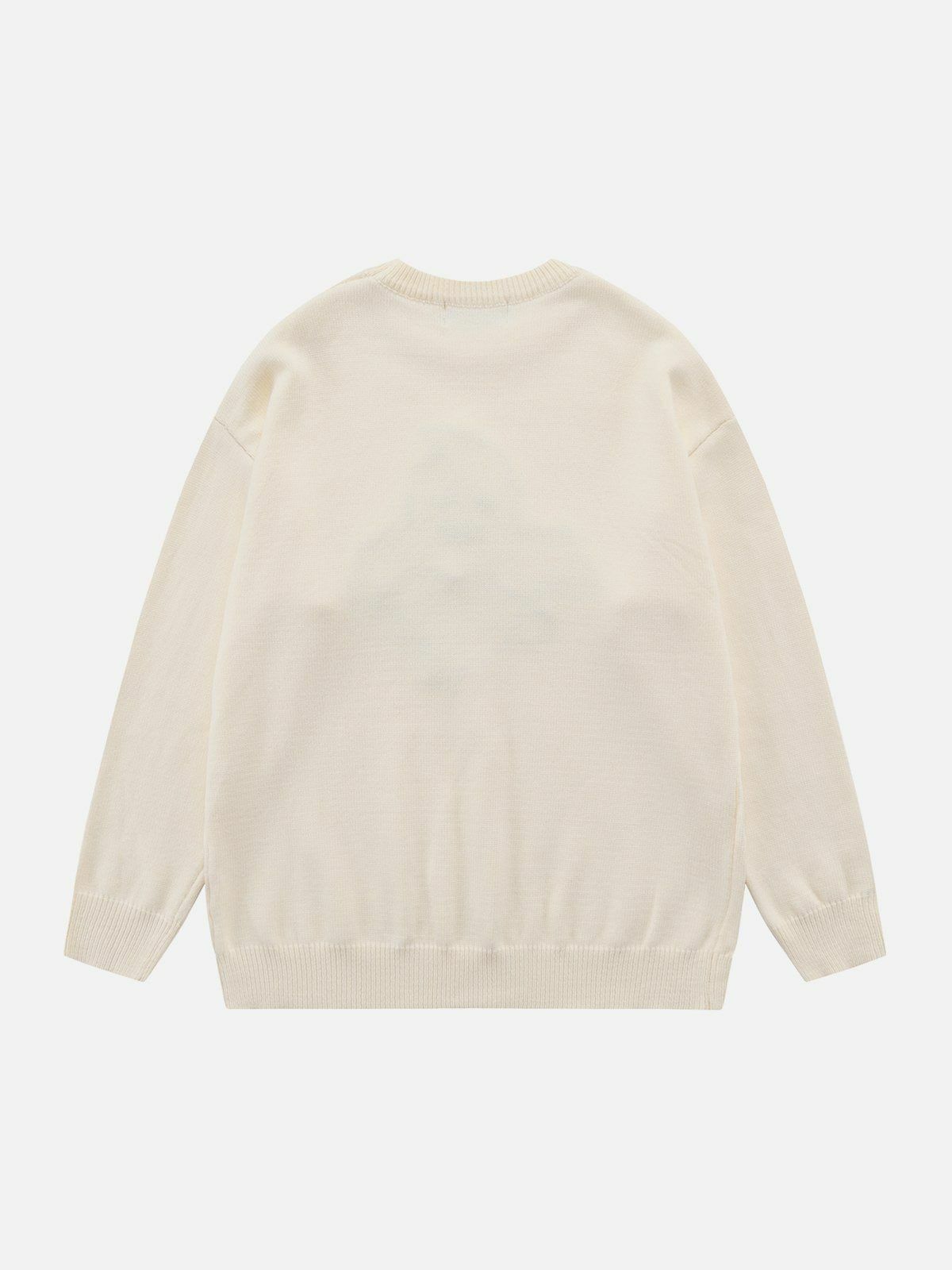 Flocking Ghost Sweater - Y2K Aesthetic Cozy Top for Grunge, Coquette, and Dark Academia Styles