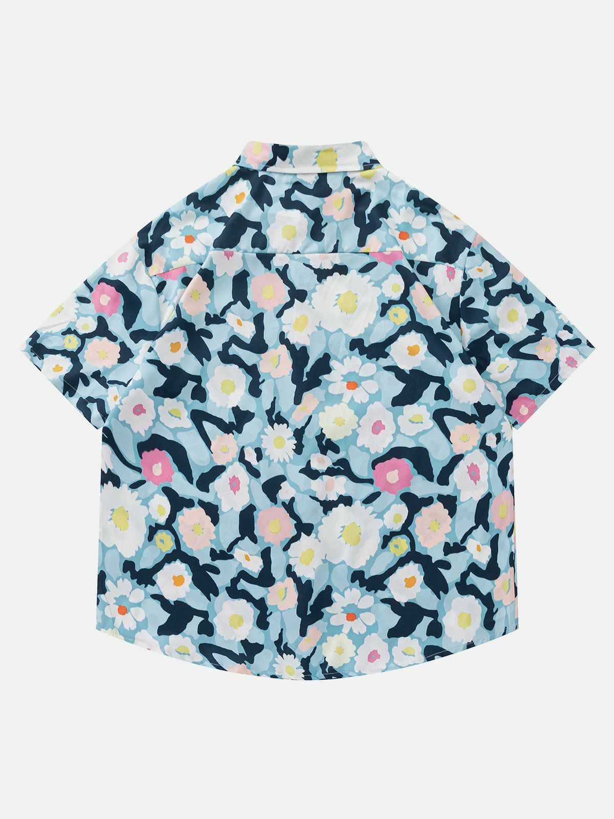 Floral All-Over Print Y2K Aesthetic Short Sleeve Shirt - Cute Tops for Coquette Style