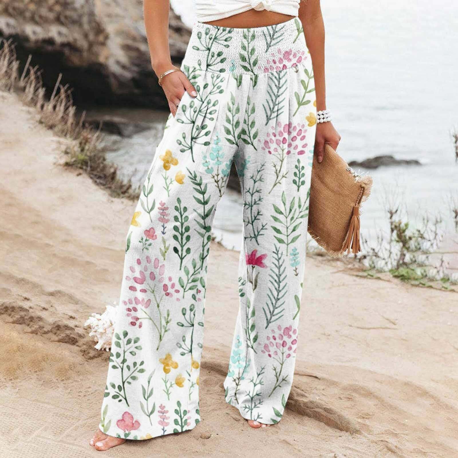 Floral Print Wide Leg Pants - Y2K Aesthetic, Coquette Style, Comfy & Trendy Fashion