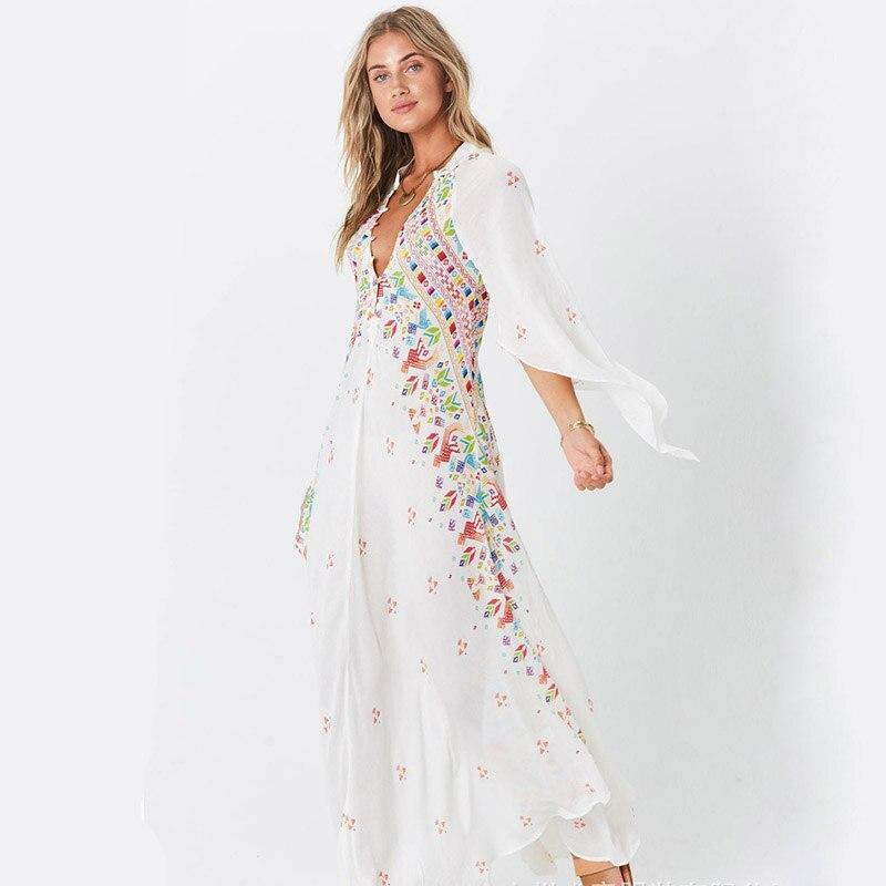 Floral Vibes Y2K Aesthetic V-Neck Irregular Maxi Dress for Coquette and Grunge Styles