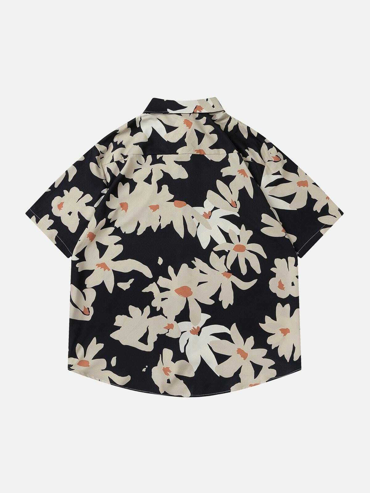 Floral Y2K Aesthetic Short Sleeve Shirt - Cute Tops for Coquette & Grunge Styles