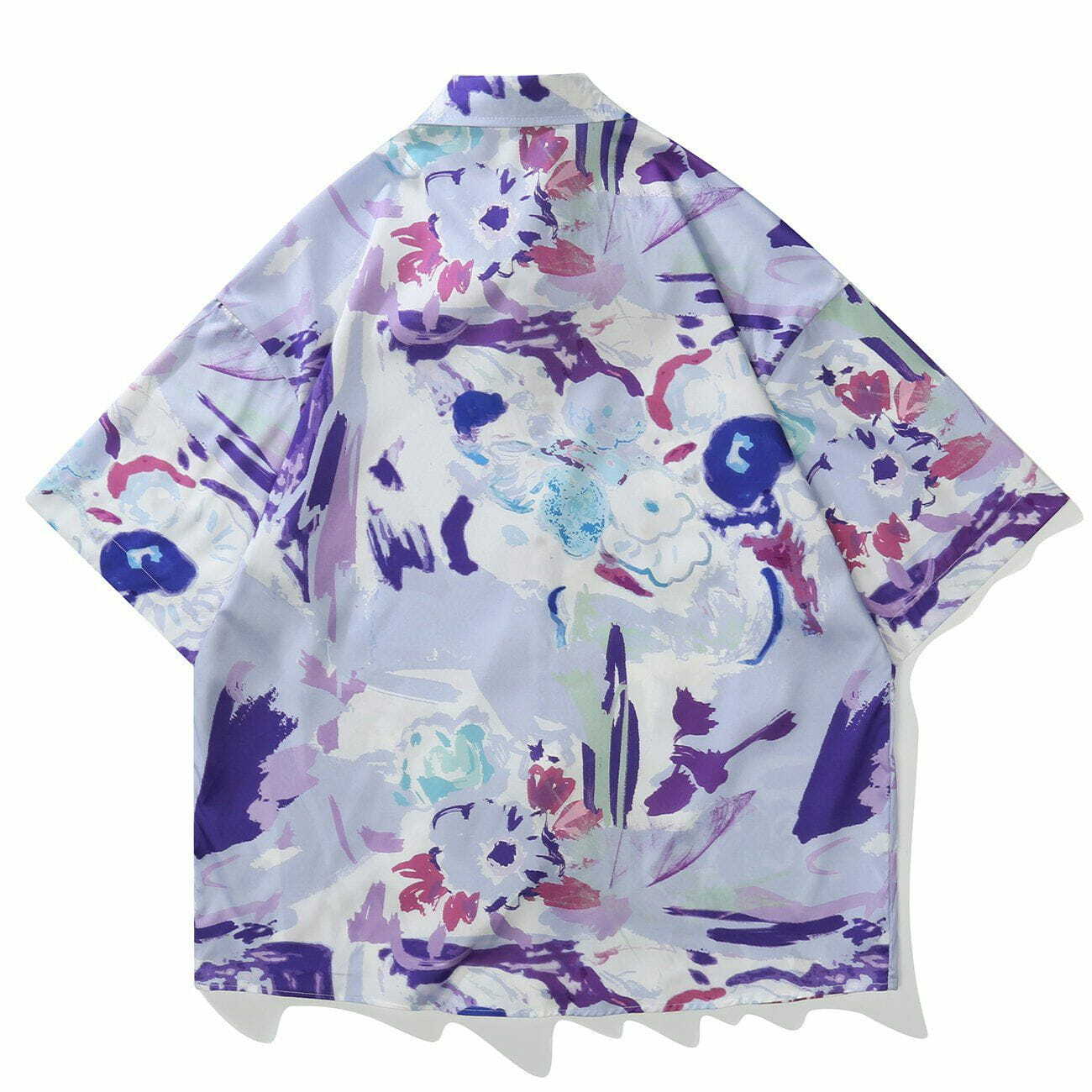 Flower Doodle Y2K Aesthetic Short Sleeve Shirt - Cute Tops for Coquette & Grunge Styles