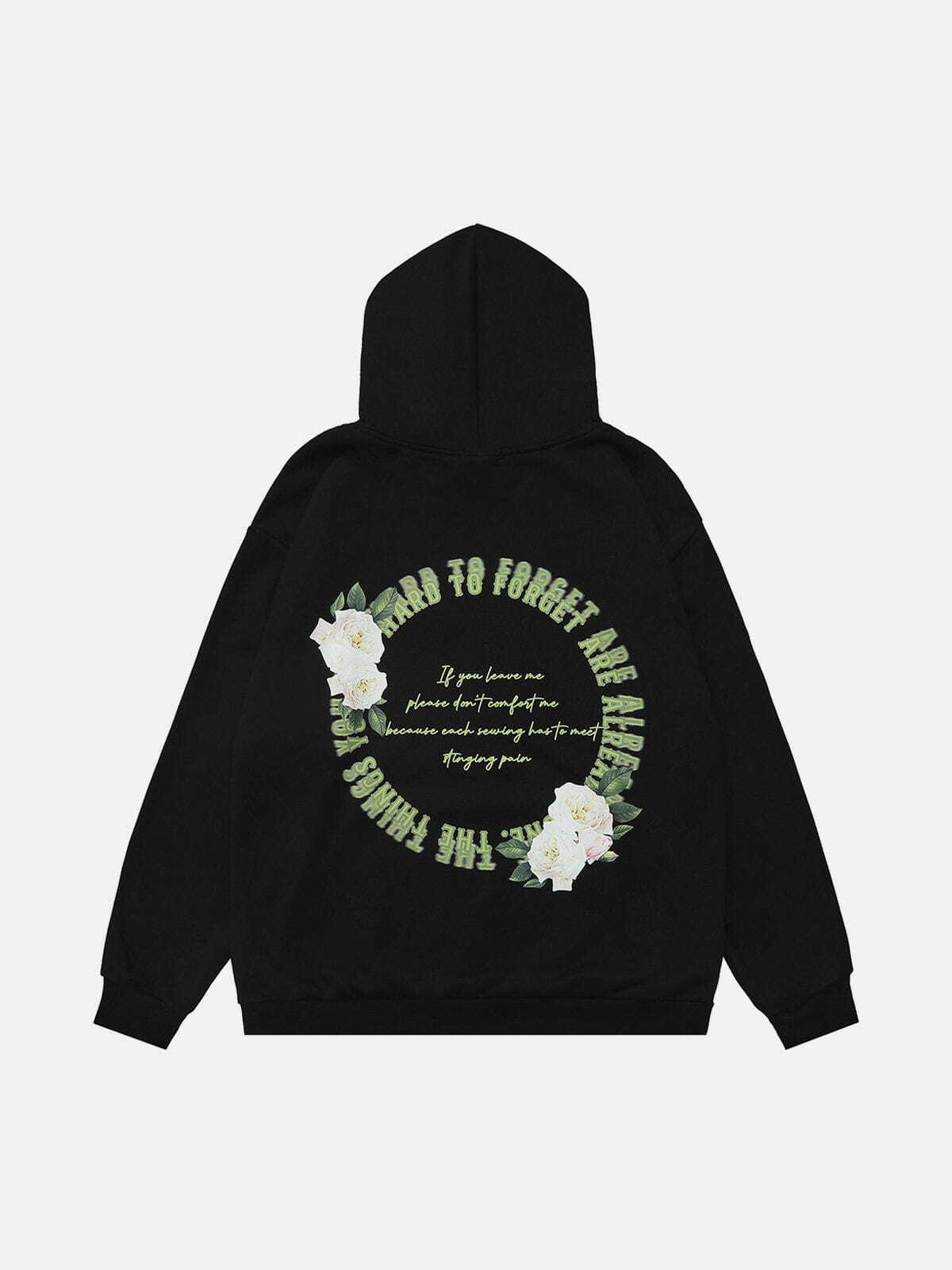 Flower Print Y2K Hoodie - Cute Pastel Goth Aesthetic for Cozy Grunge Style Looks