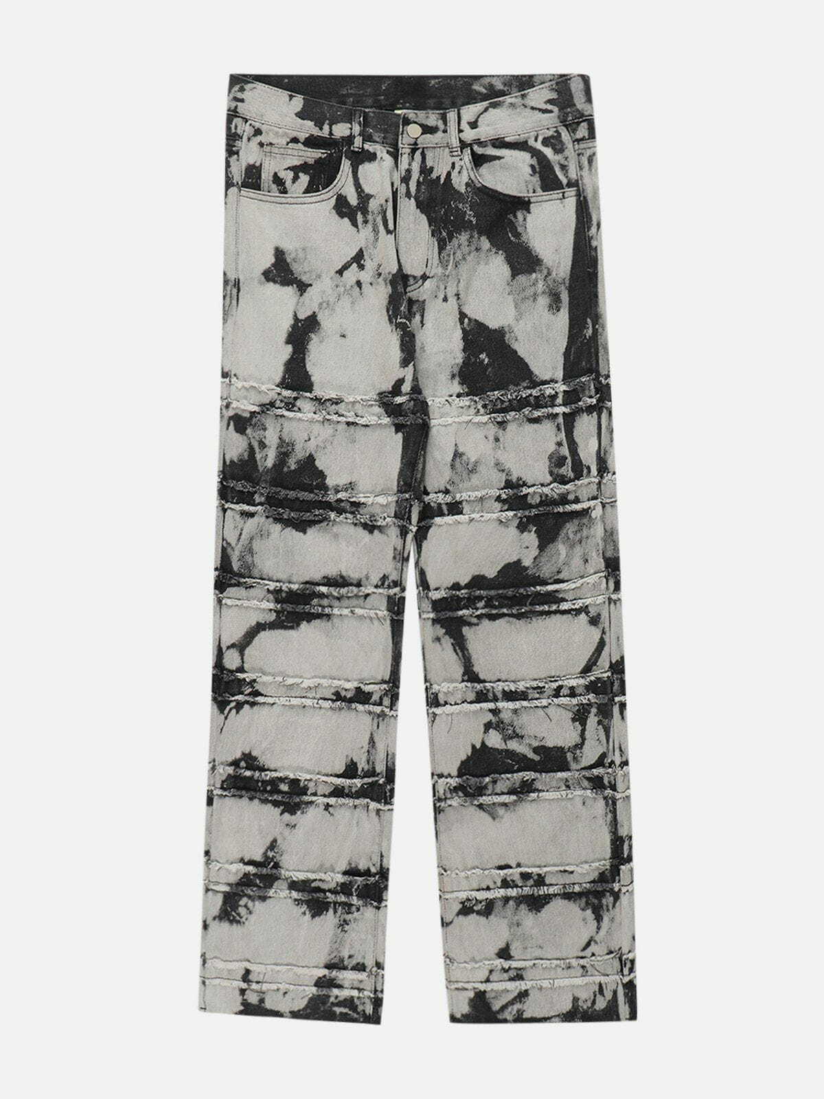 Frayed Tie Dye Jeans - Y2K Fashion, Grunge Aesthetic, Cute Tops, Comfy Style, Vintage Vibes