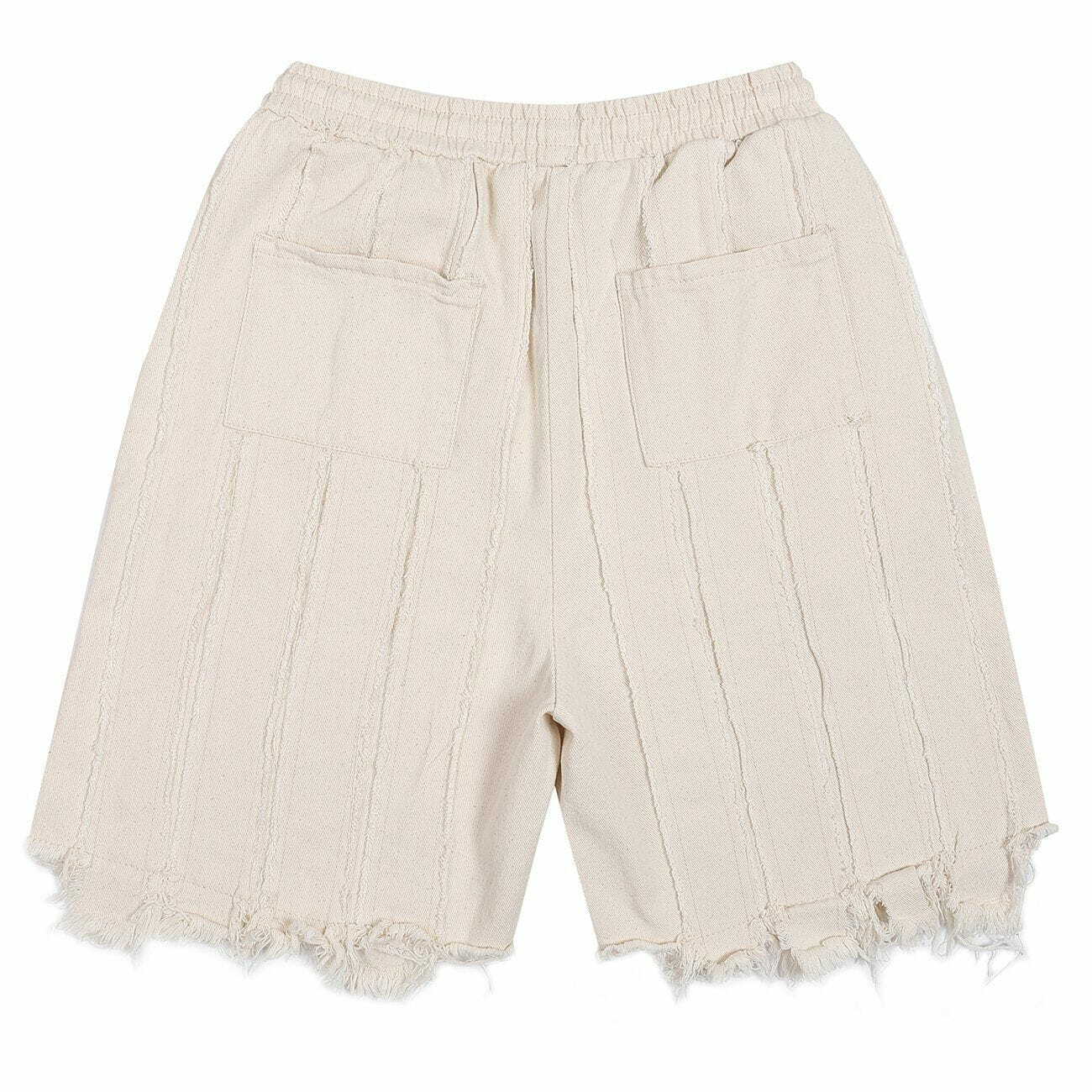 Fringed Drawstring Shorts - Y2K Fashion, Grunge Aesthetic, Cute Summer Outfits