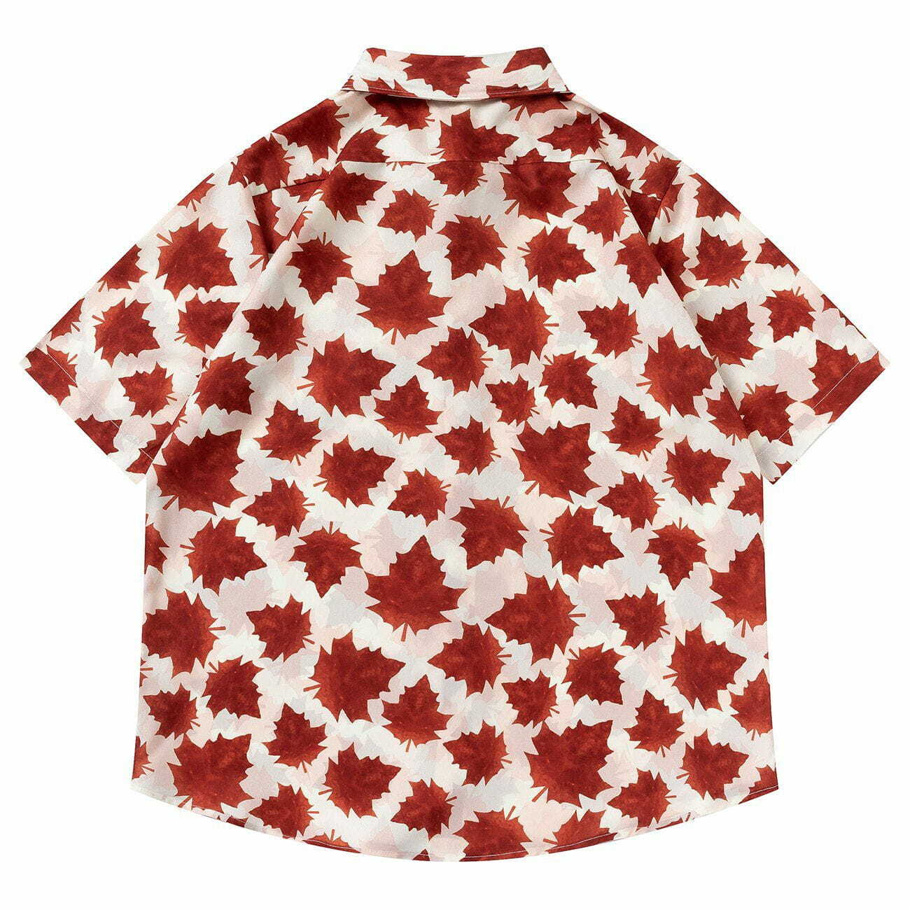 Full Maple Leaf Print Y2K Shirt - Cute Tops for Coquette Aesthetic & Grunge Style