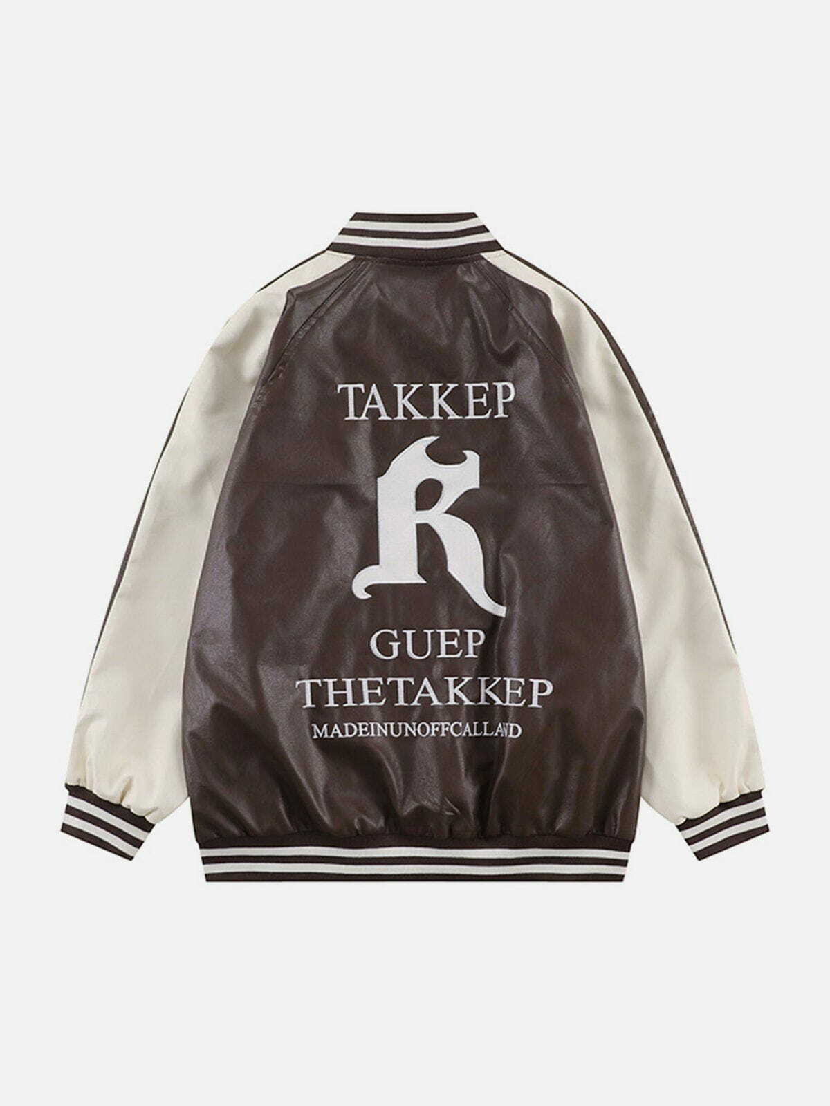 Gothic Letter PU Jacket - Y2K Fashion Grunge Aesthetic Outerwear for Edgy Style Lovers