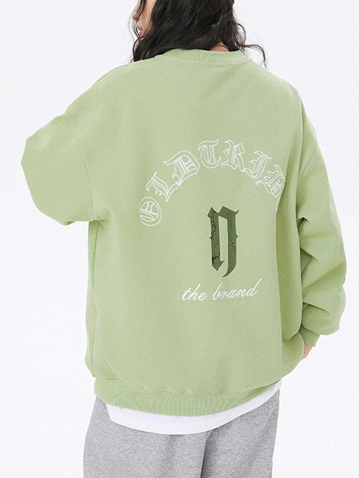 Gothic Lettering Embroidered Hoodie - Y2K Fashion, Grunge Aesthetic, Cute Tops, Comfy Style