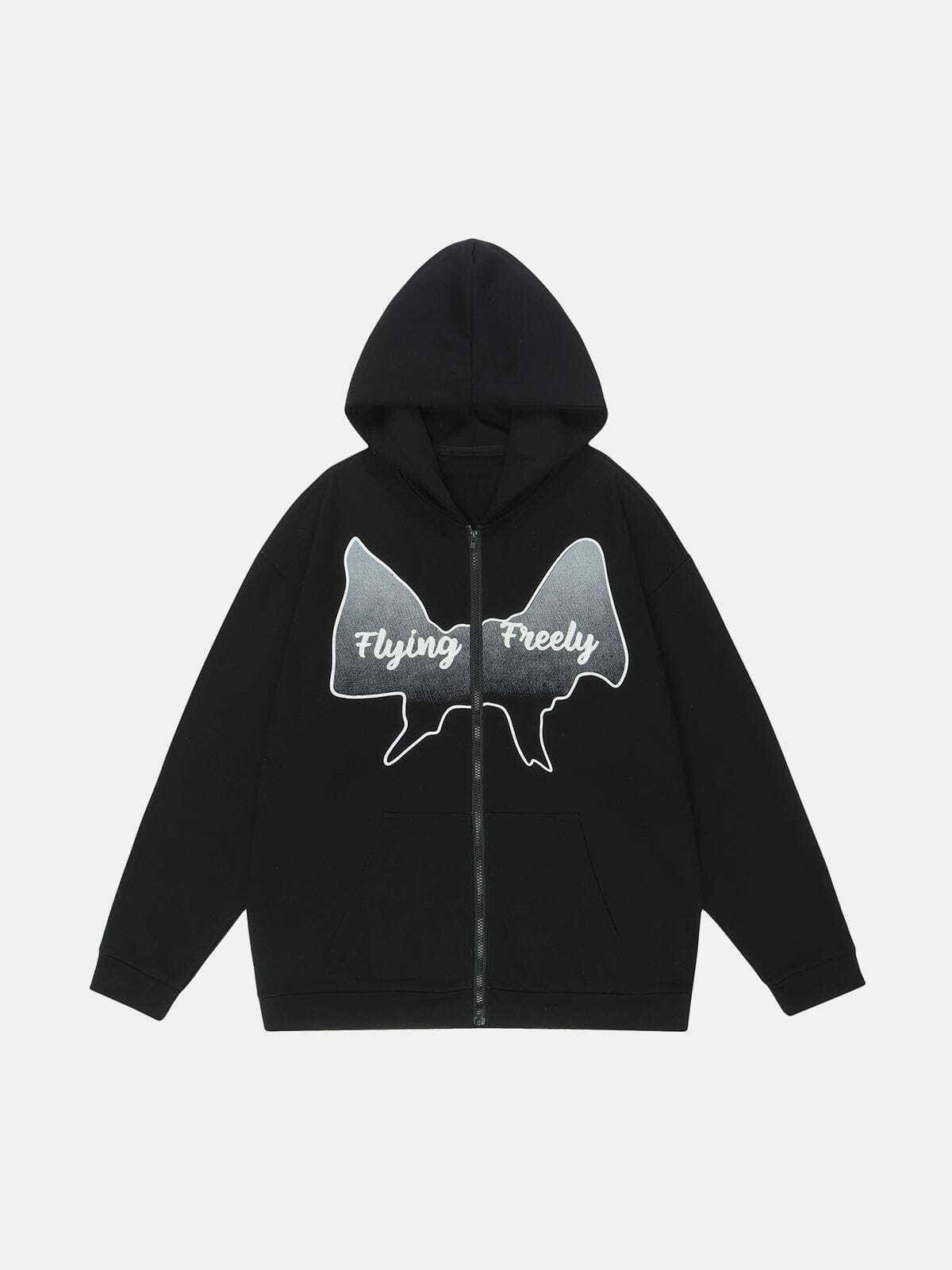 Gradient Bow Print Y2K Hoodie - Cute Pastel Goth Aesthetic for Comfy Style Lovers