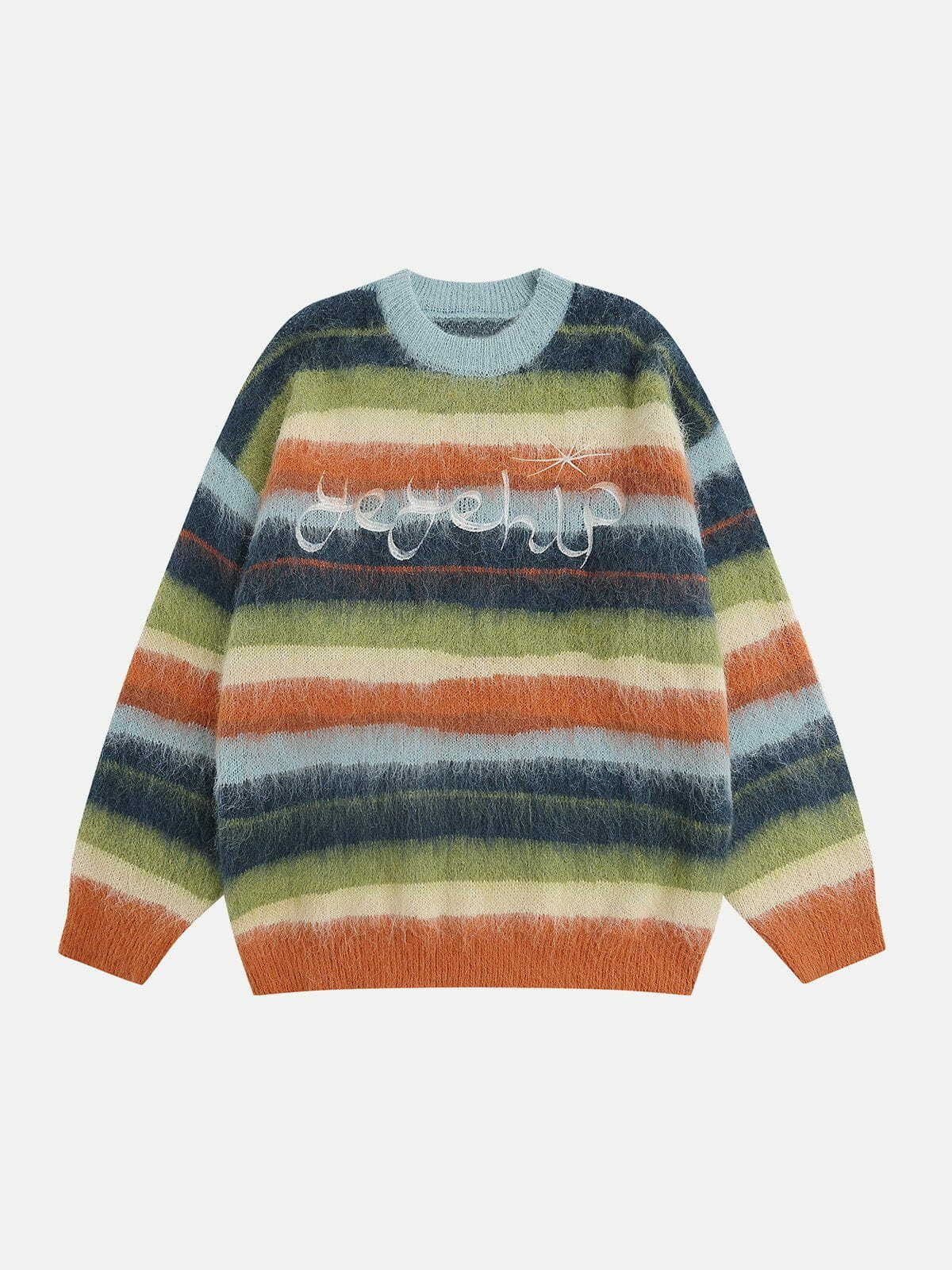 Gradient Clashing Colors Sweater - Y2K Aesthetic, Cute Tops, Grunge Style, Comfy Fashion