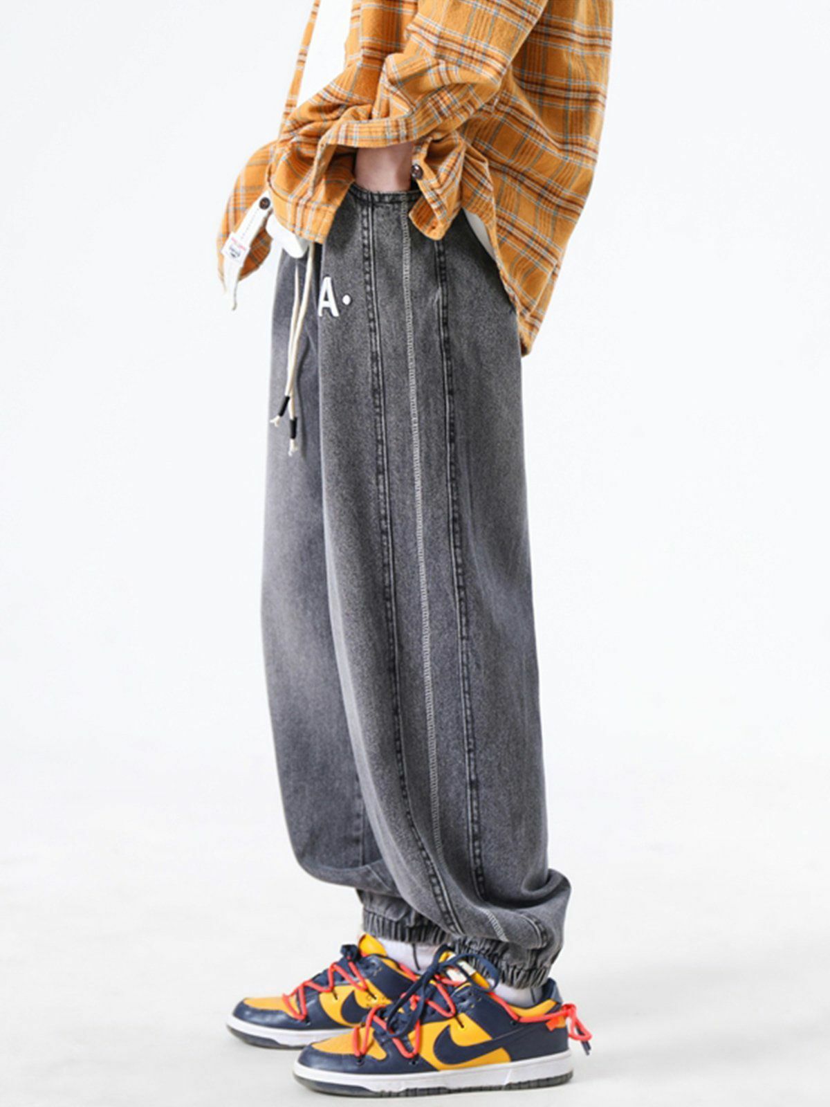 Gradient Labelling Jeans - Y2K Fashion Cargo Skirt, Grunge Aesthetic, Cute Tops & More!