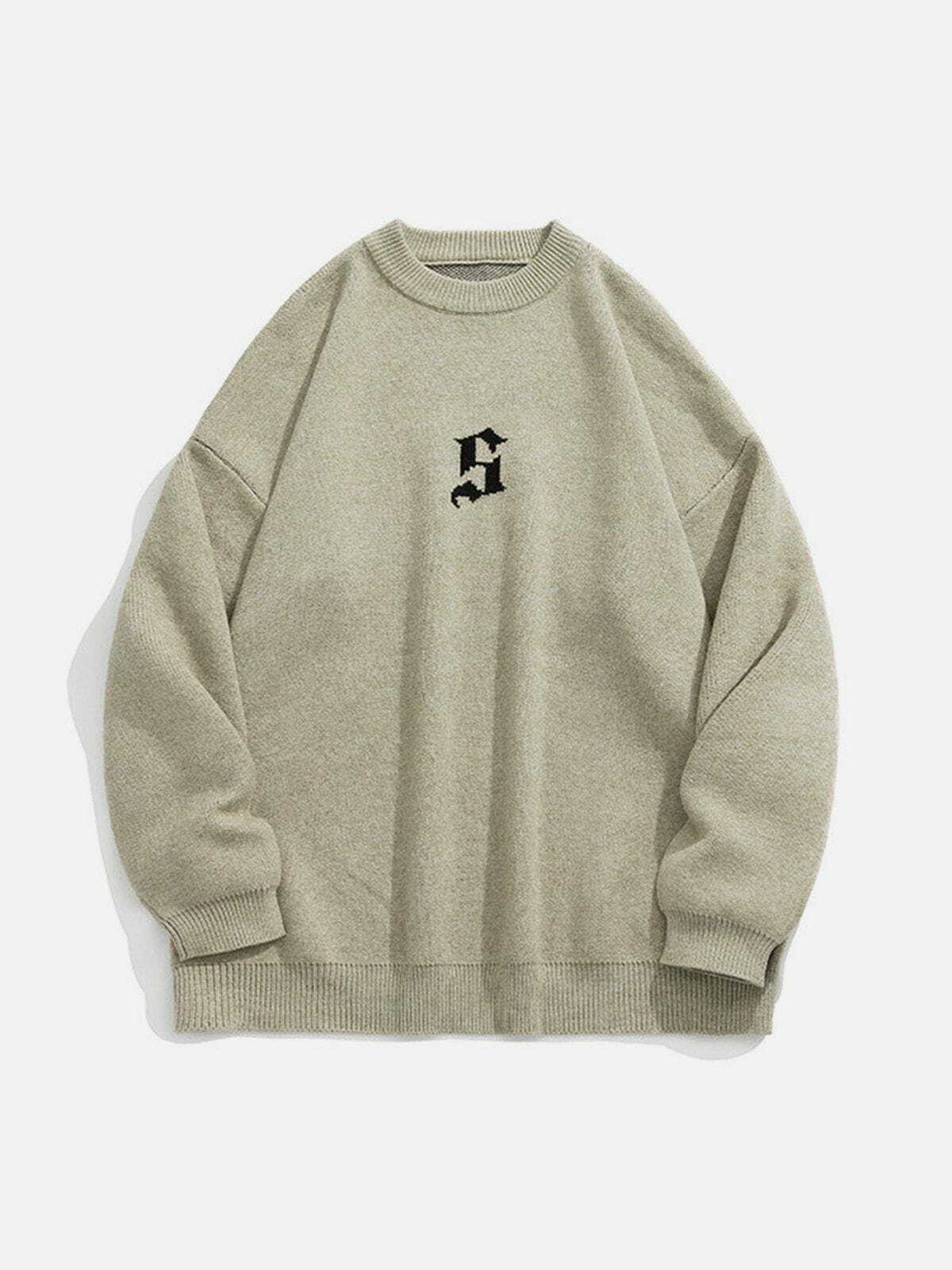 Gradient Letters Knit Sweater - Y2K Aesthetic Cozy Top for Cute Outfits & Comfy Style