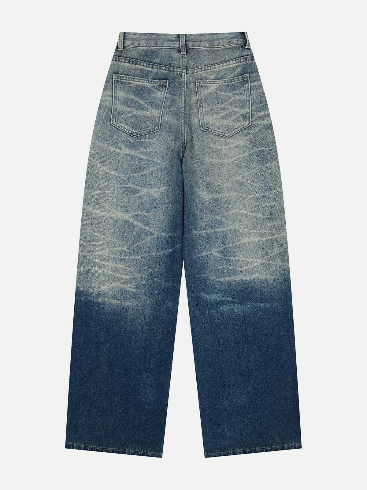 Gradient Ripple Y2K Jeans - Trendy Grunge Aesthetic with Vintage Vibes for Stylish Outfits