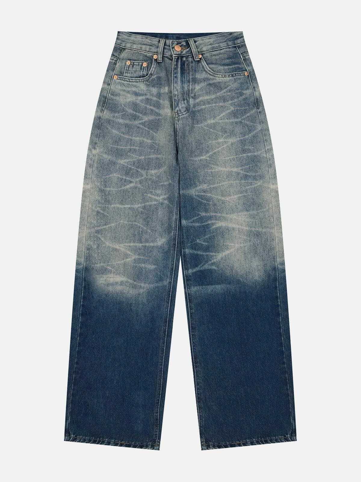 Gradient Ripple Y2K Jeans - Trendy Grunge Aesthetic with Vintage Vibes for Stylish Outfits