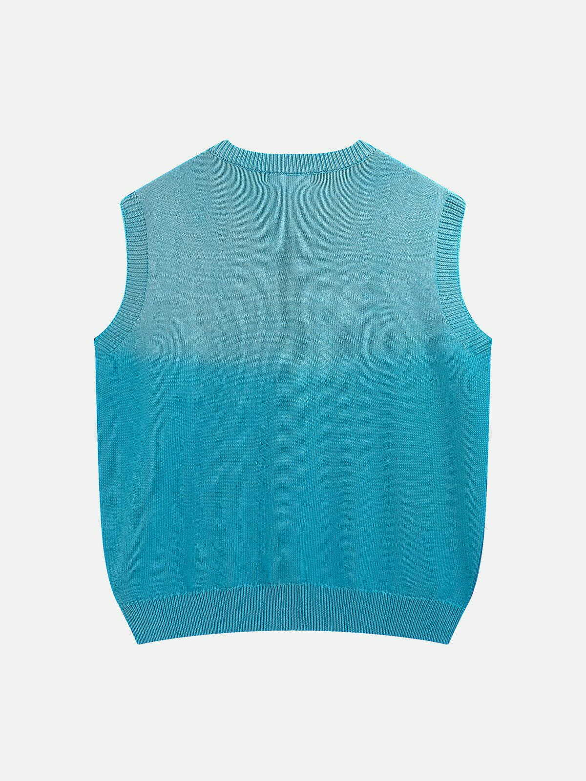 Gradient Sweater Vest - Y2K Fashion Essential for Coquette Aesthetic & Grunge Style