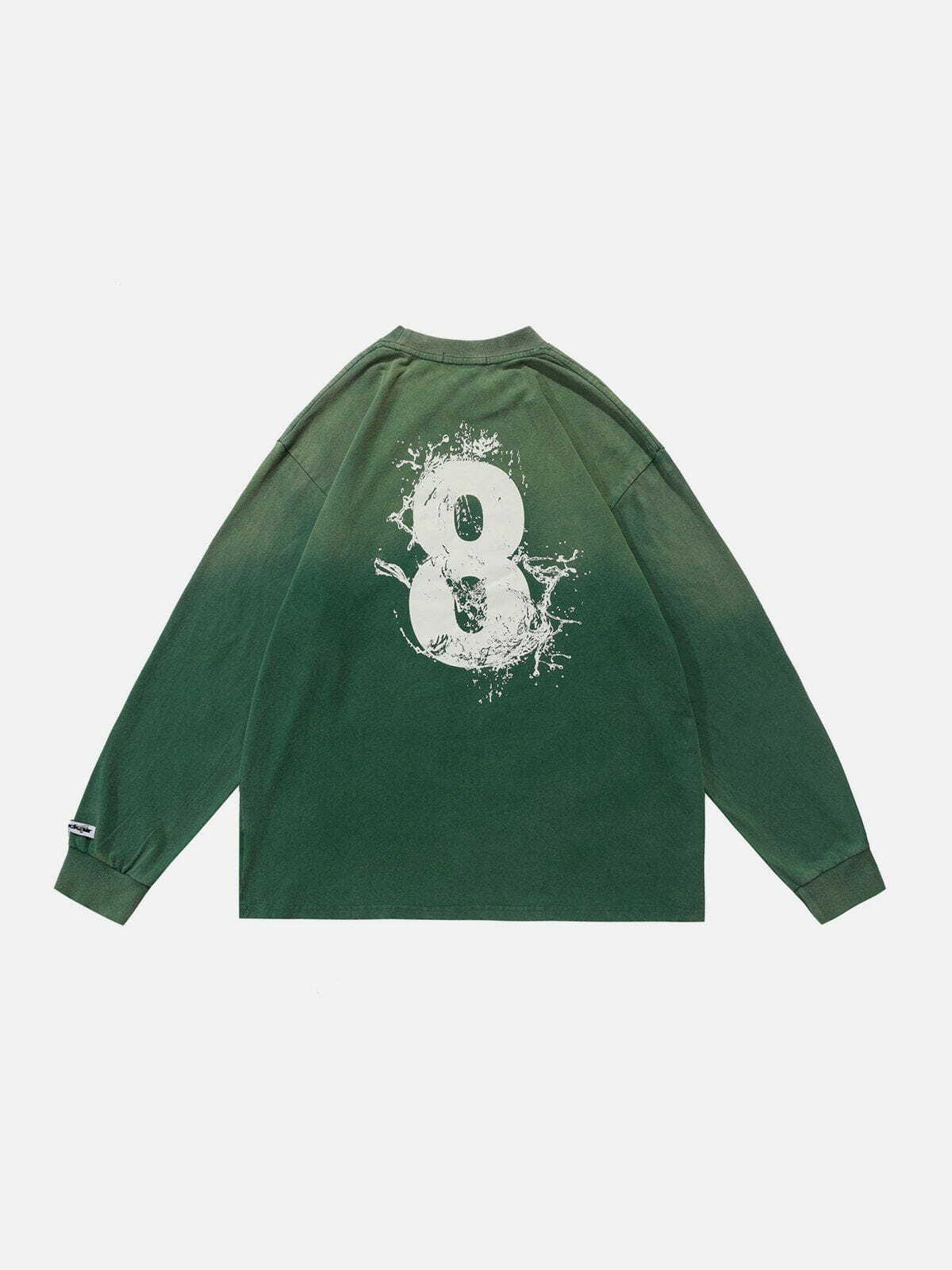 Gradient Washed Y2K Aesthetic Letter Print Sweatshirt - Comfy Cute Hoodie for Grunge Style