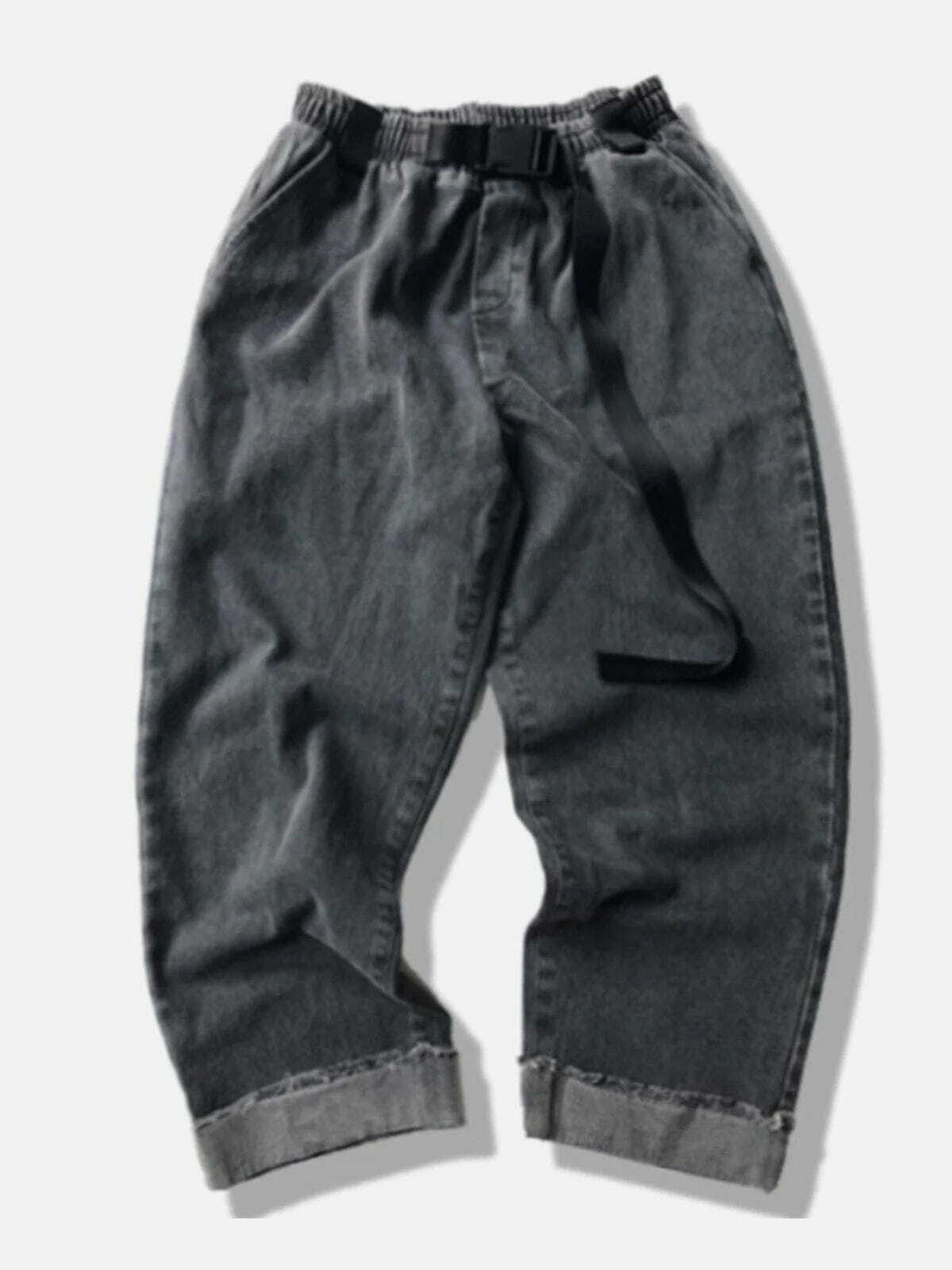 Gradient Webbing Jeans: Y2K Fashion Meets Grunge Aesthetic for Trendy Outfits