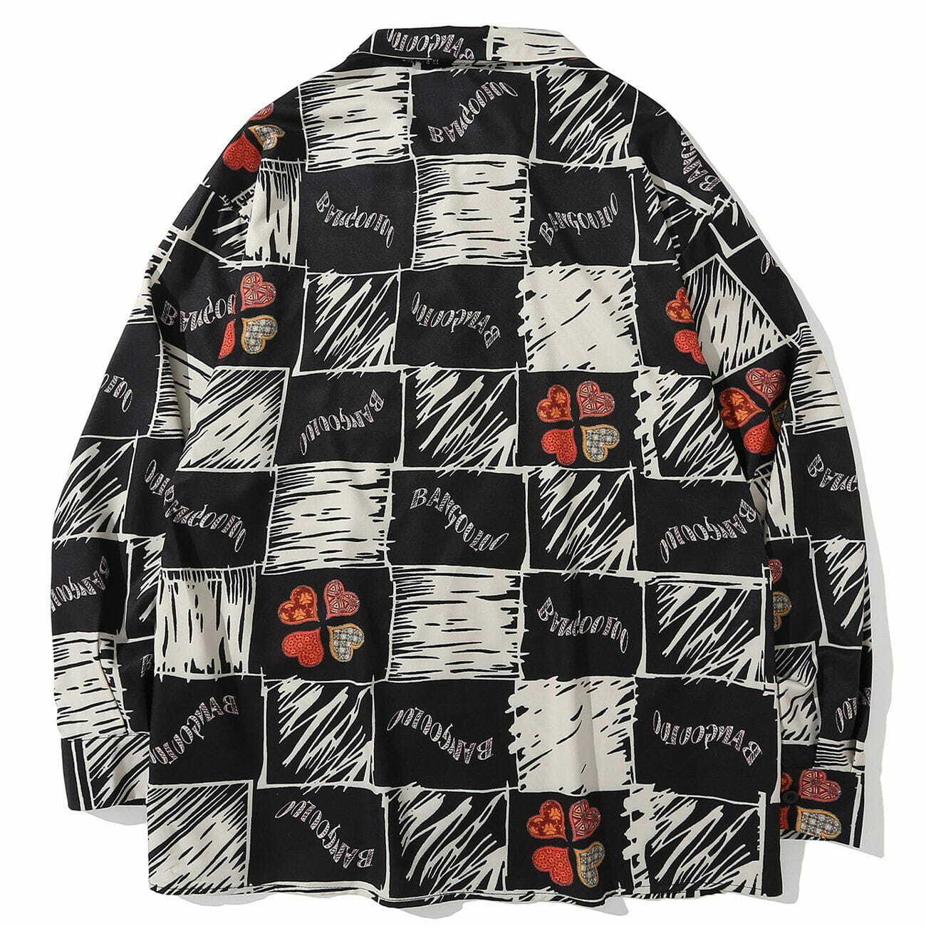 Graffiti Print Long-Sleeved Shirt - Y2K Aesthetic, Grunge Style, Cute Tops for Trendy Looks