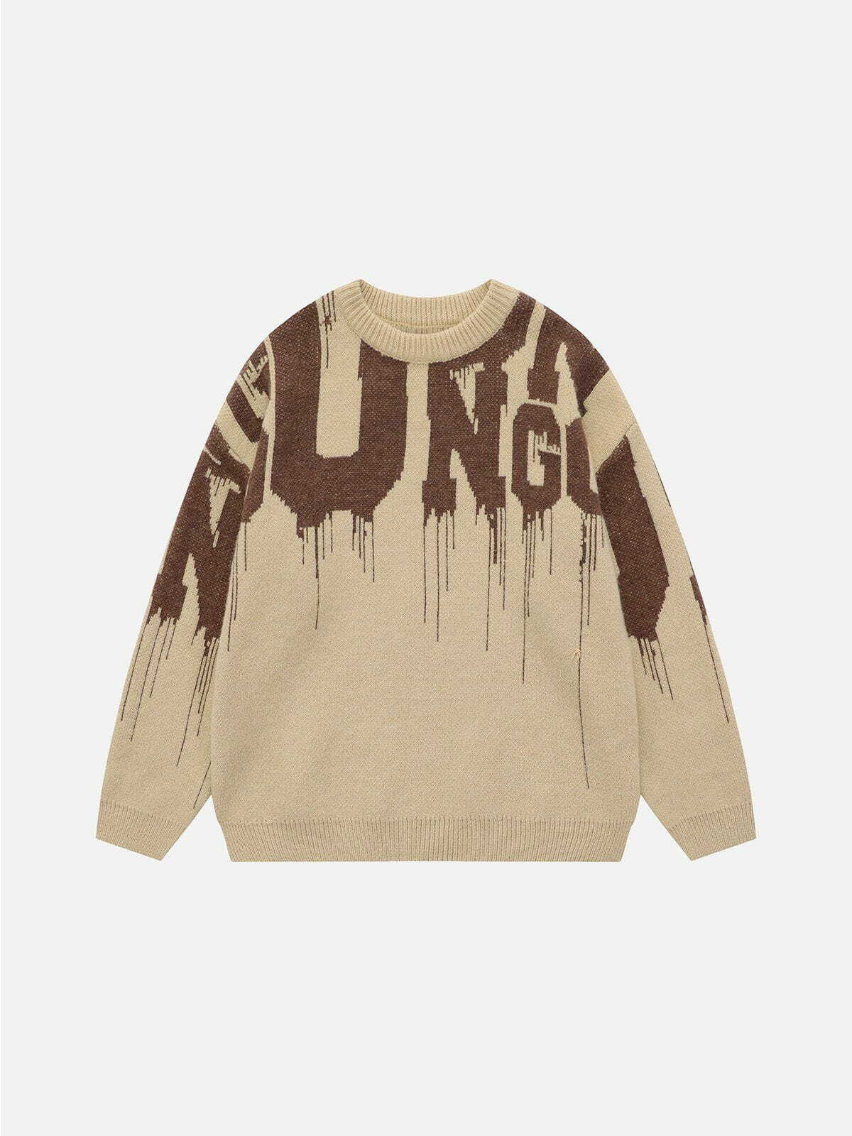 Graffiti Sweater: Y2K Fashion Meets Grunge Aesthetic for Comfy, Cute Layering