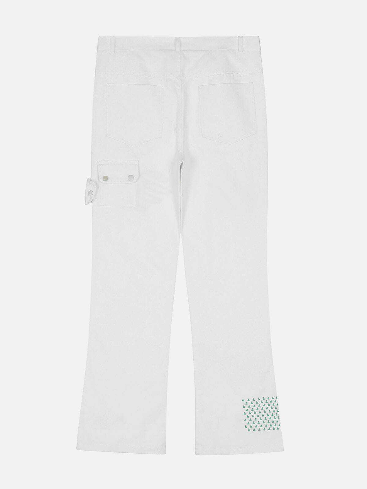 Hand Embroidered Y2K Cargo Pants - Grunge Aesthetic with Coquette Style and Cute Details