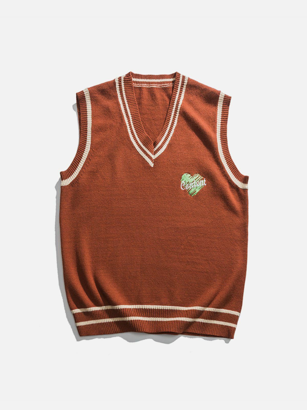 Heart Embroidered Sweater Vest - Y2K Fashion, Coquette Aesthetic, Cute Tops, Fall Aesthetic