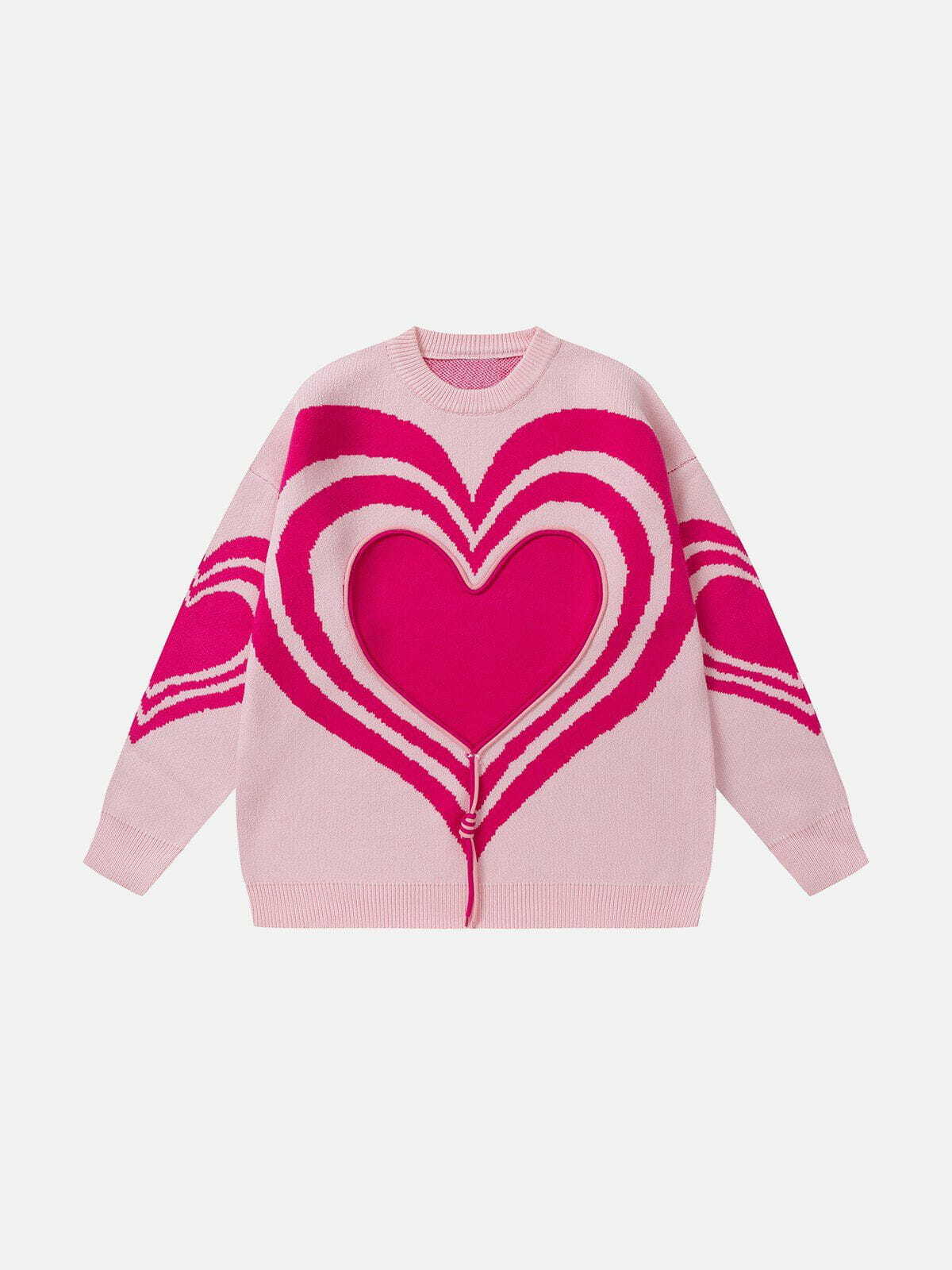 Heart Graphic Sweater - Y2K Fashion Comfy Hoodie for Coquette Aesthetic & Grunge Style