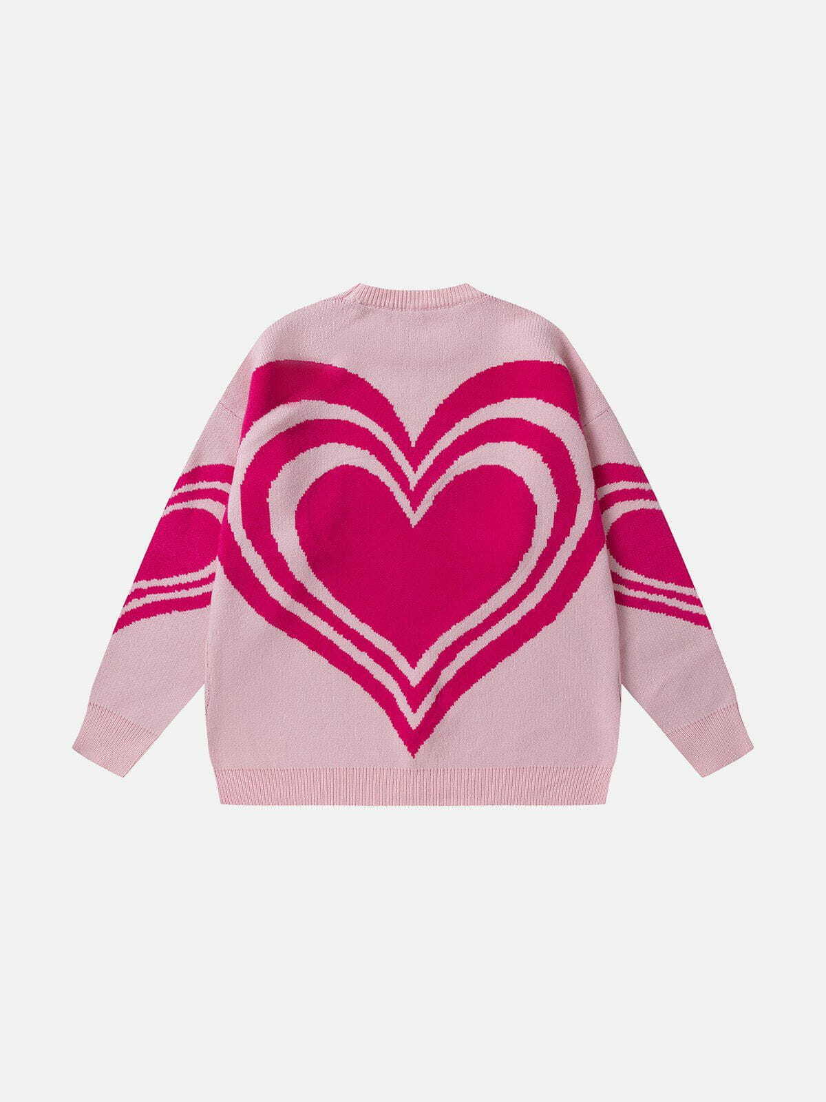 Heart Graphic Sweater - Y2K Fashion Comfy Hoodie for Coquette Aesthetic & Grunge Style