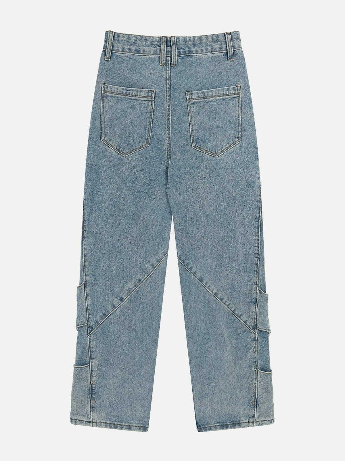 Irregular Patchwork Jeans - Y2K Fashion Grunge Aesthetic Denim for Unique Aesthetic Outfits