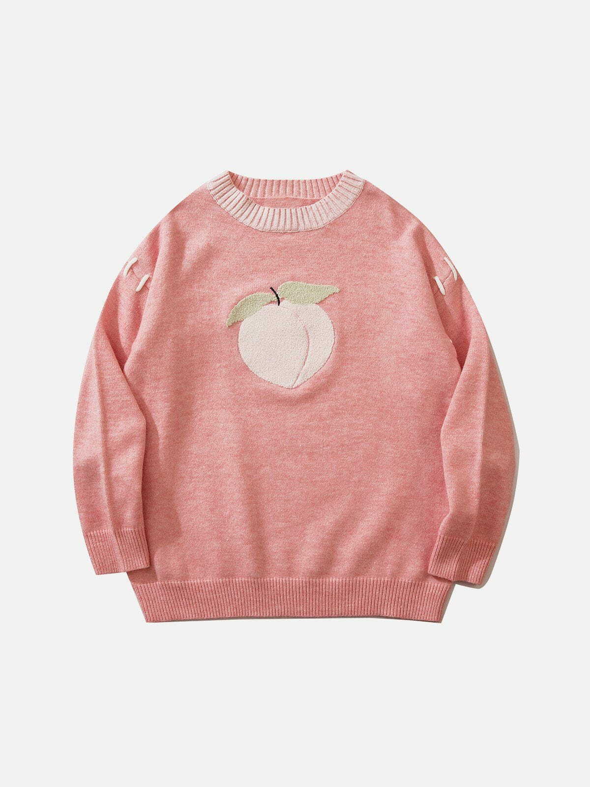 Juicy Peach Flocking Sweater - Y2K Aesthetic Cozy Top for Grunge & Coquette Styles