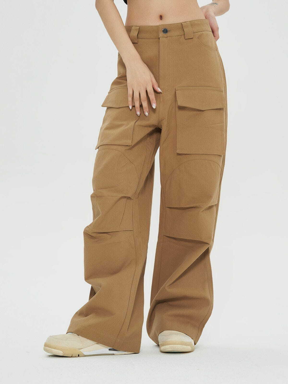 Laminated Design Cargo Pants - Y2K Fashion, Grunge Aesthetic, Cute Tops, Comfy Style