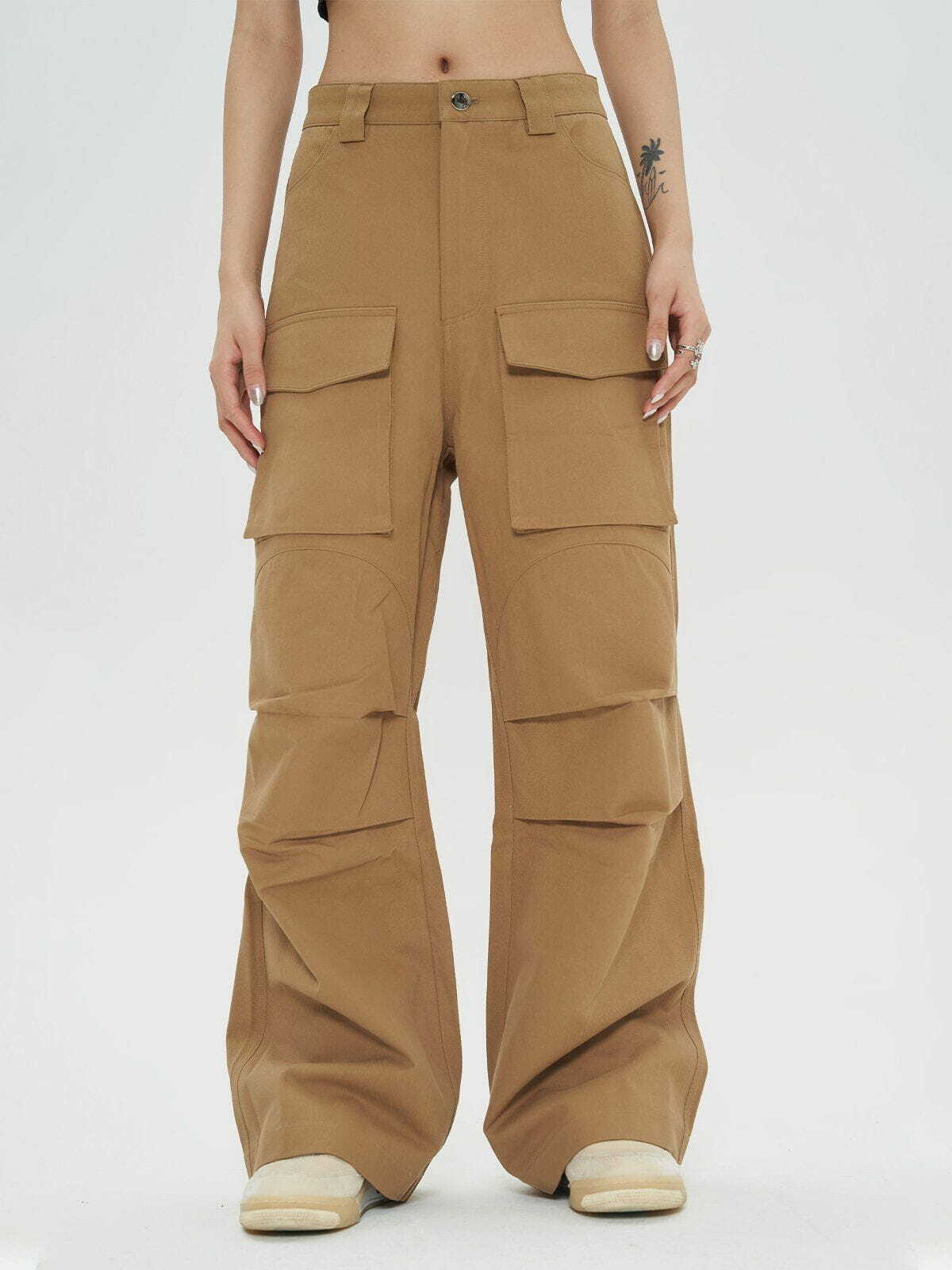 Laminated Design Cargo Pants - Y2K Fashion, Grunge Aesthetic, Cute Tops, Comfy Style