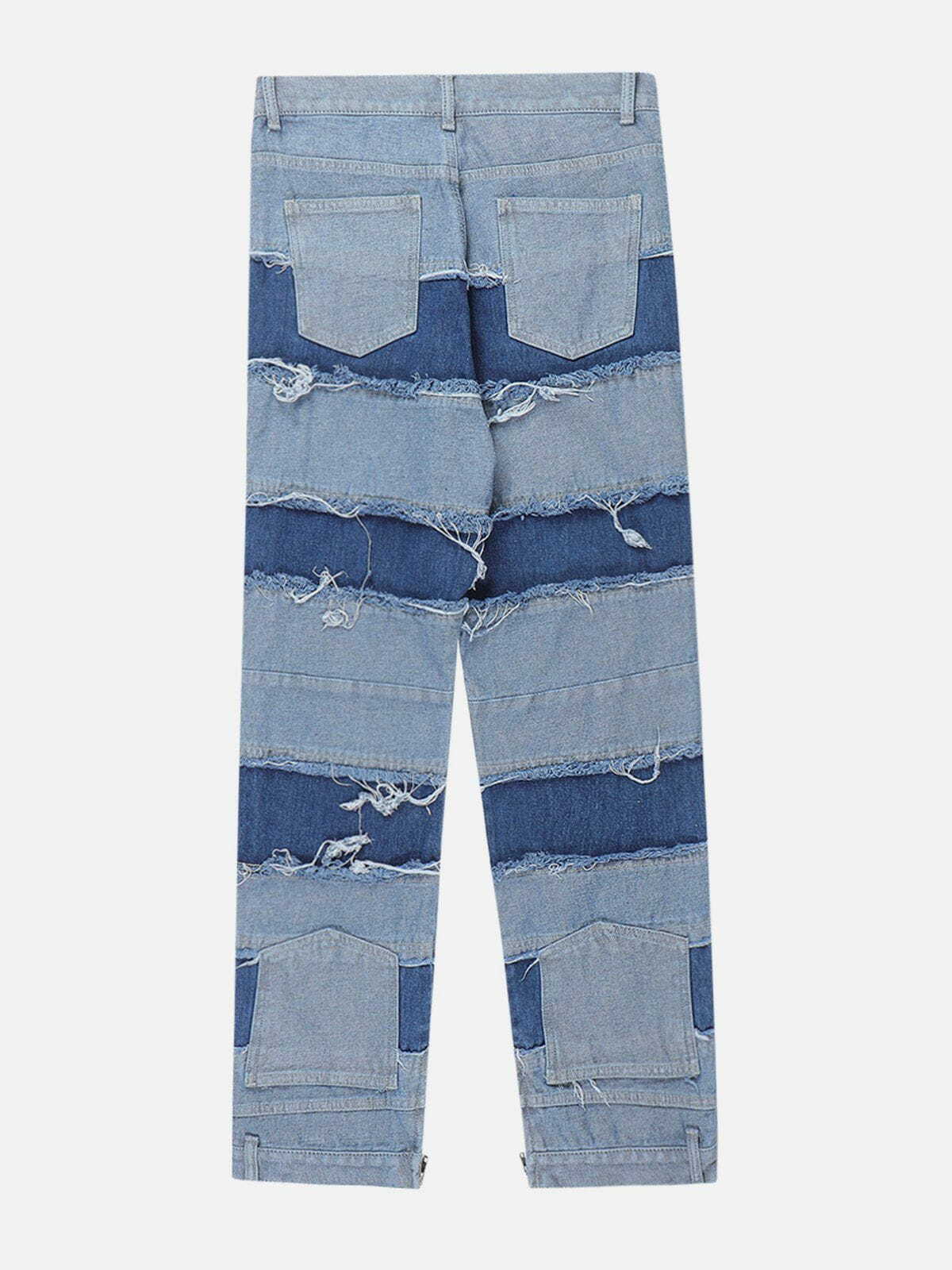 Laminated Patchwork Jeans - Y2K Fashion, Grunge Aesthetic, Cute Tops, Vintage Style