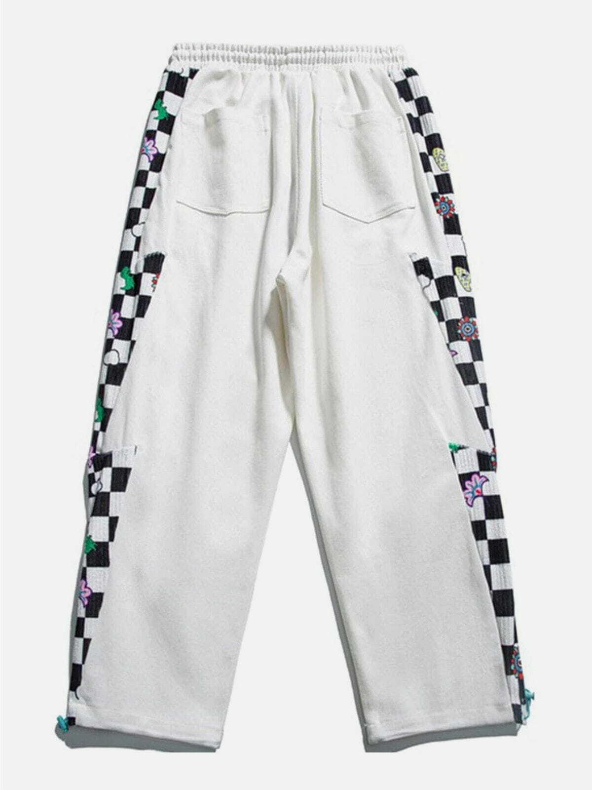 Lattice Stitching Y2K Sweatpants for Coquette Aesthetic & Grunge Style Outfits