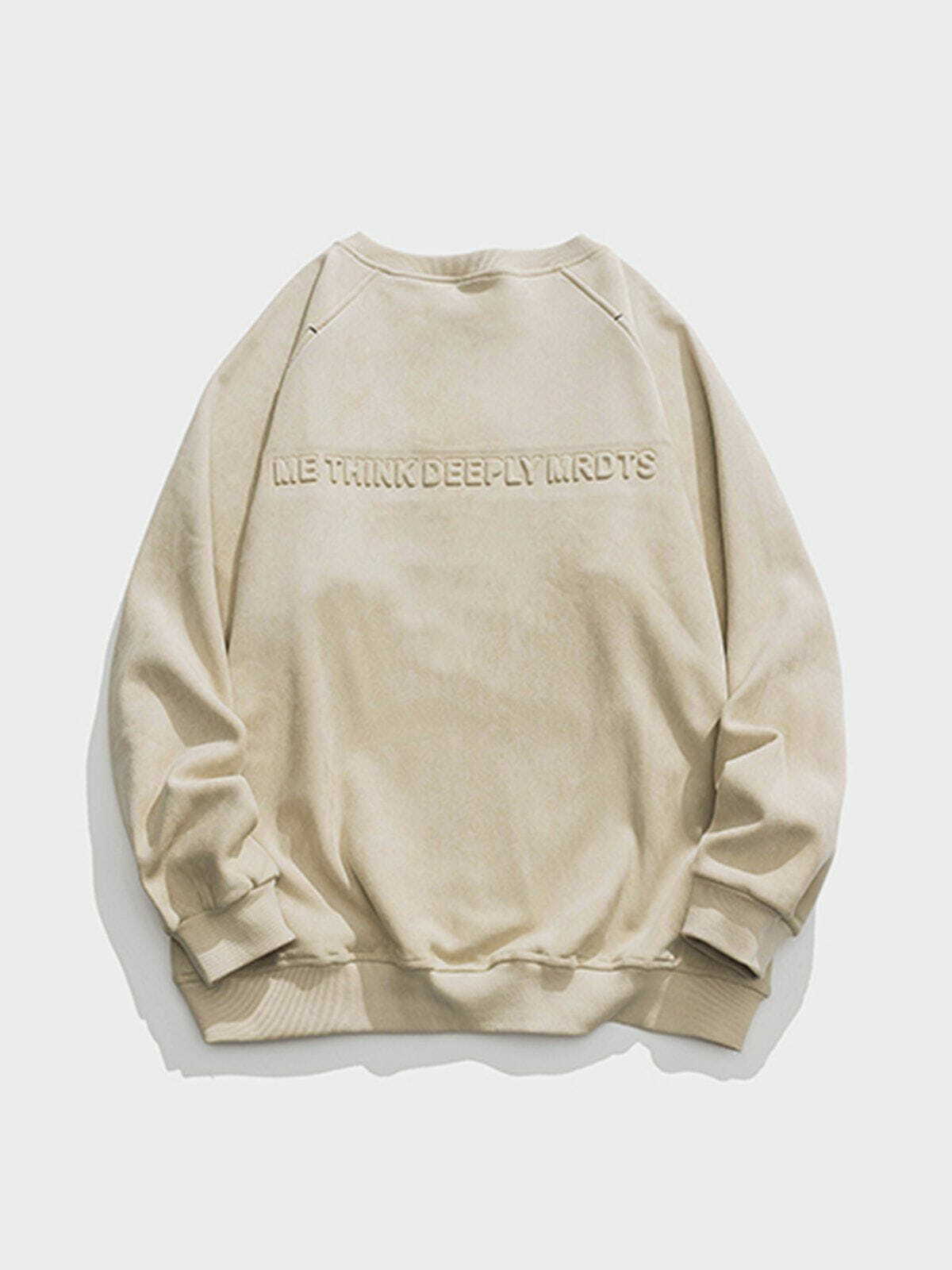 Letter Embossed Suede Hoodie - Y2K Fashion Comfy Top for Coquette & Grunge Aesthetic