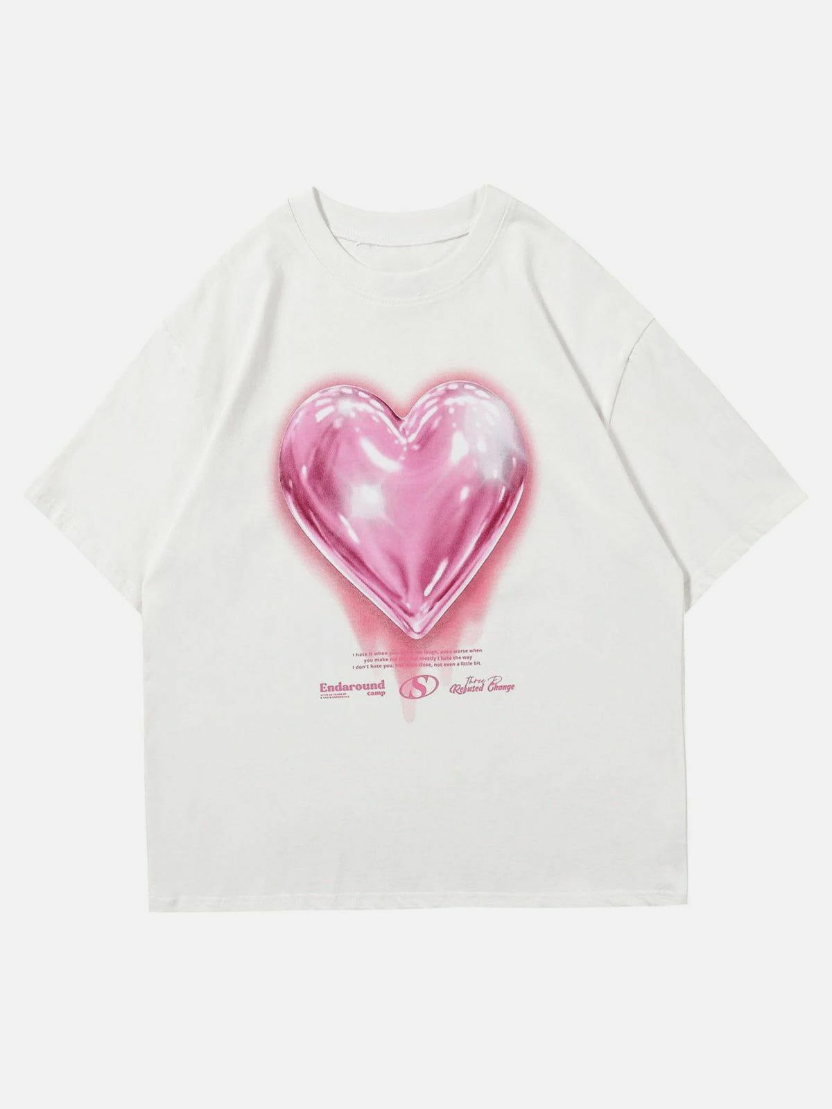 Love Balloon Graphic Tee - Y2K Aesthetic Cute Top for Coquette & Grunge Styles