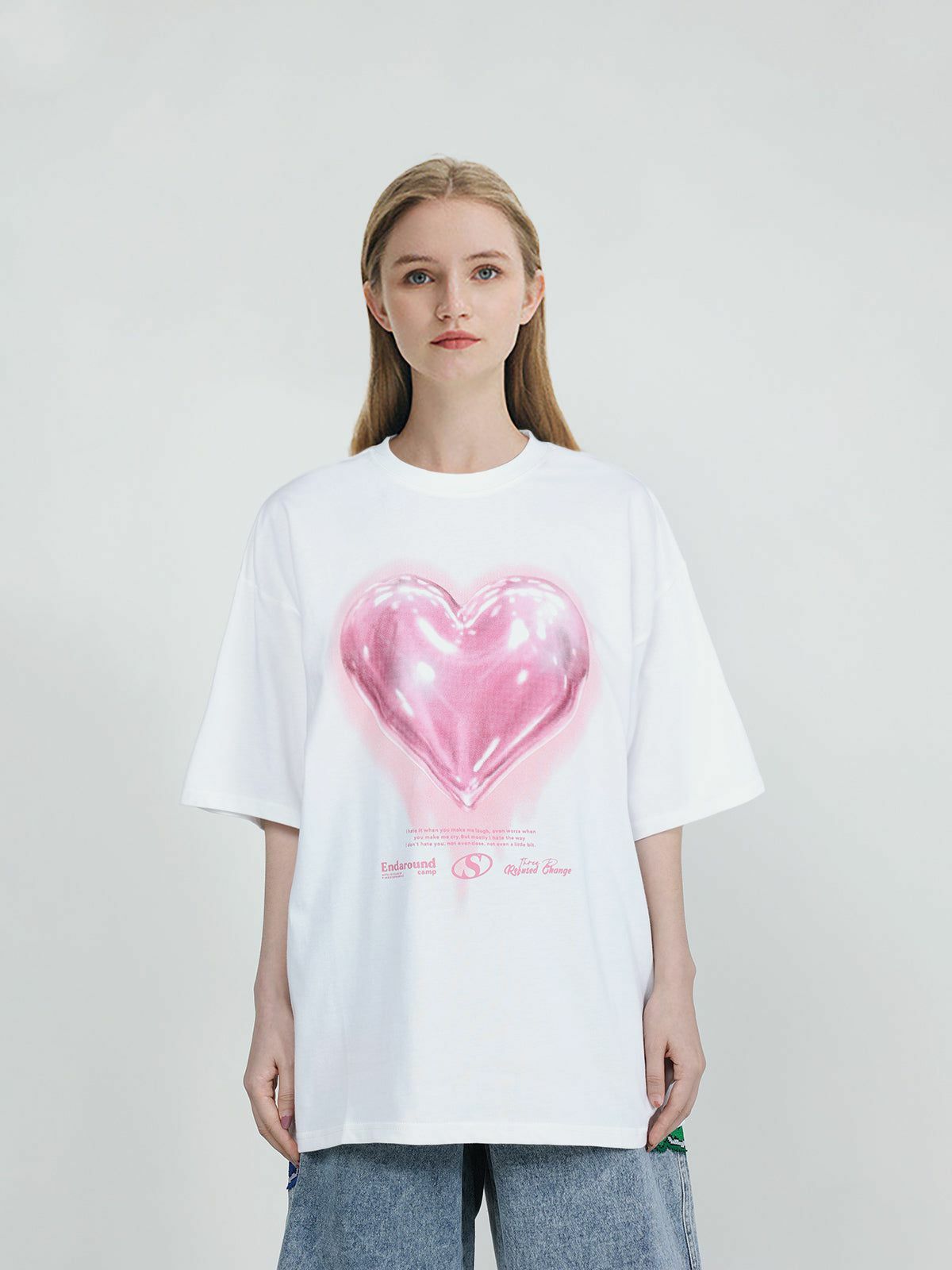 Love Balloon Graphic Tee - Y2K Aesthetic Cute Top for Coquette & Grunge Styles