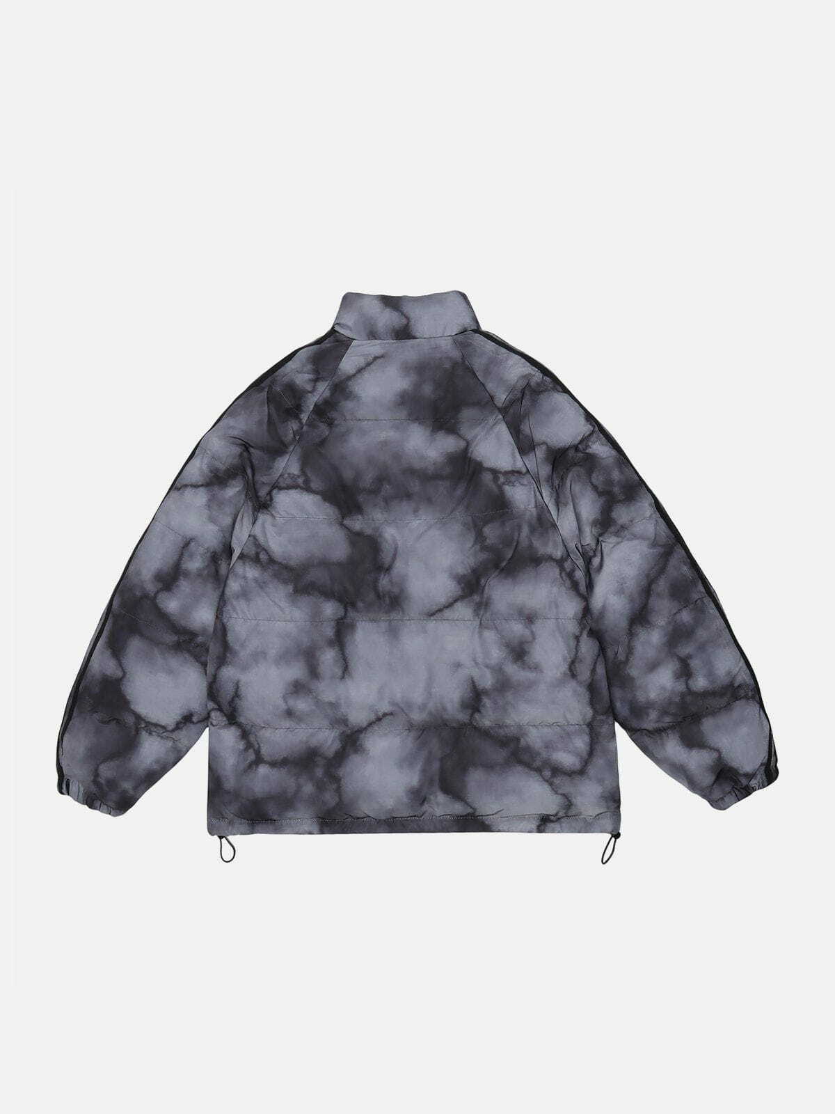 Marbled Smudge Gradient Winter Coat - Y2K Aesthetic Outerwear for Cozy Fall Vibes