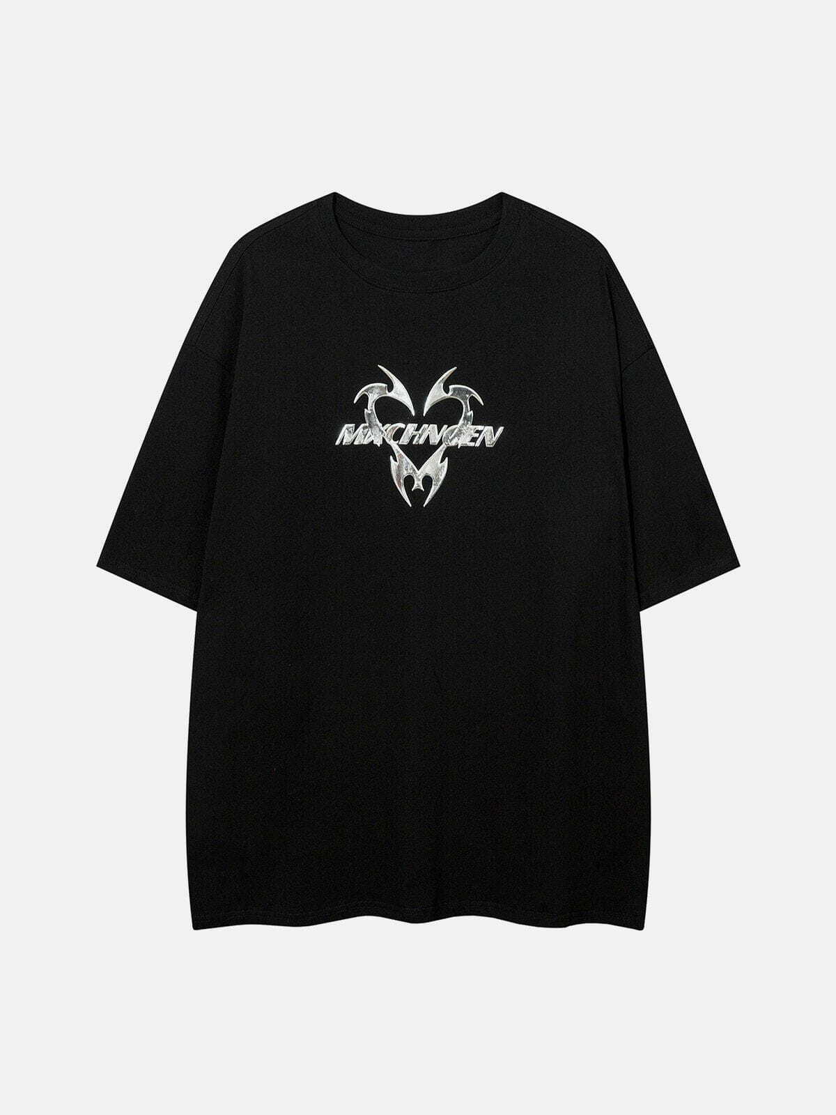 Metal Matte Print Tee - Y2K Fashion Essential for Grunge Aesthetic & Coquette Style