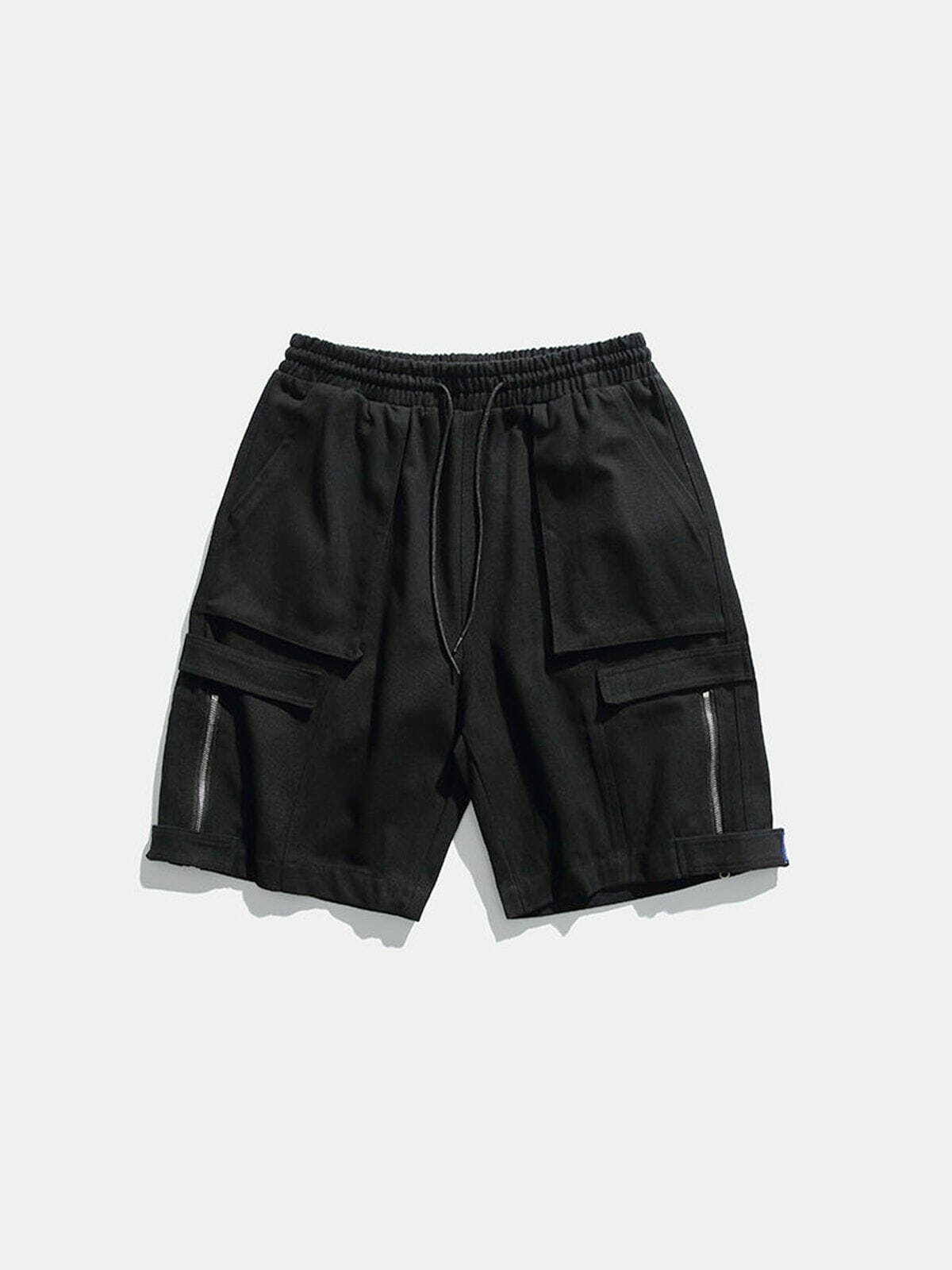 Multi-Pocket Solid Color Cargo Shorts for Y2K Fashion, Grunge Aesthetic & Coquette Style